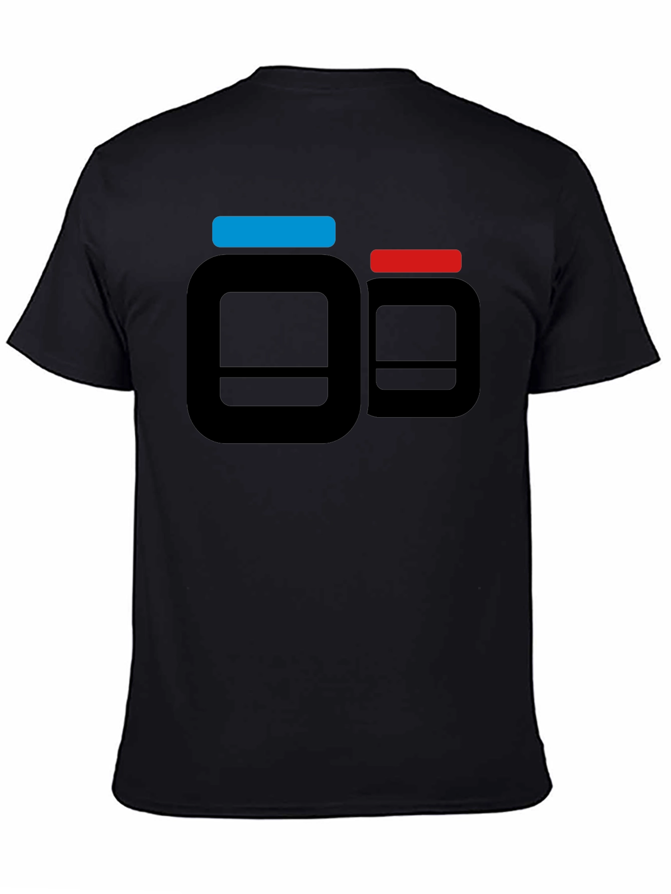 Black T-Shirt with Supplement Pill Bottle Design