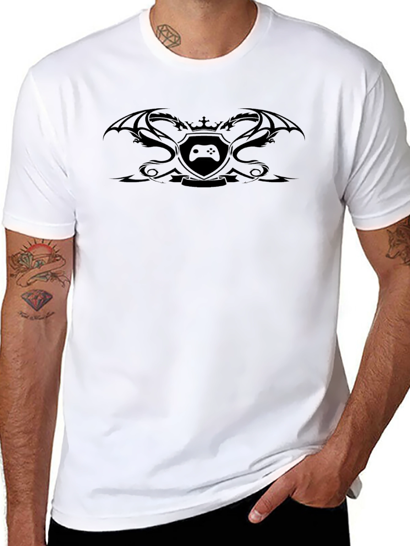 Black Gaming Crest T-Shirt