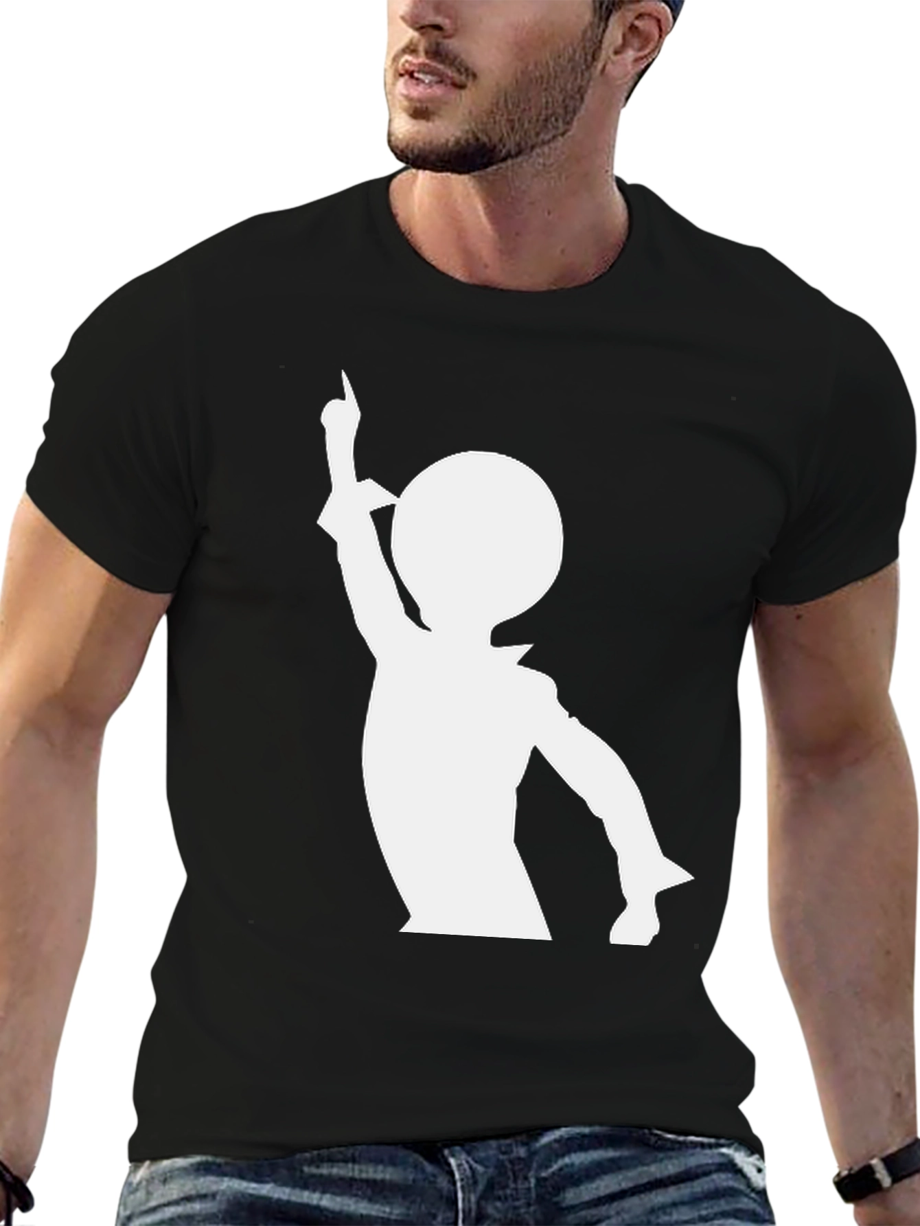 Retro Silhouette Graphic Tee - Black