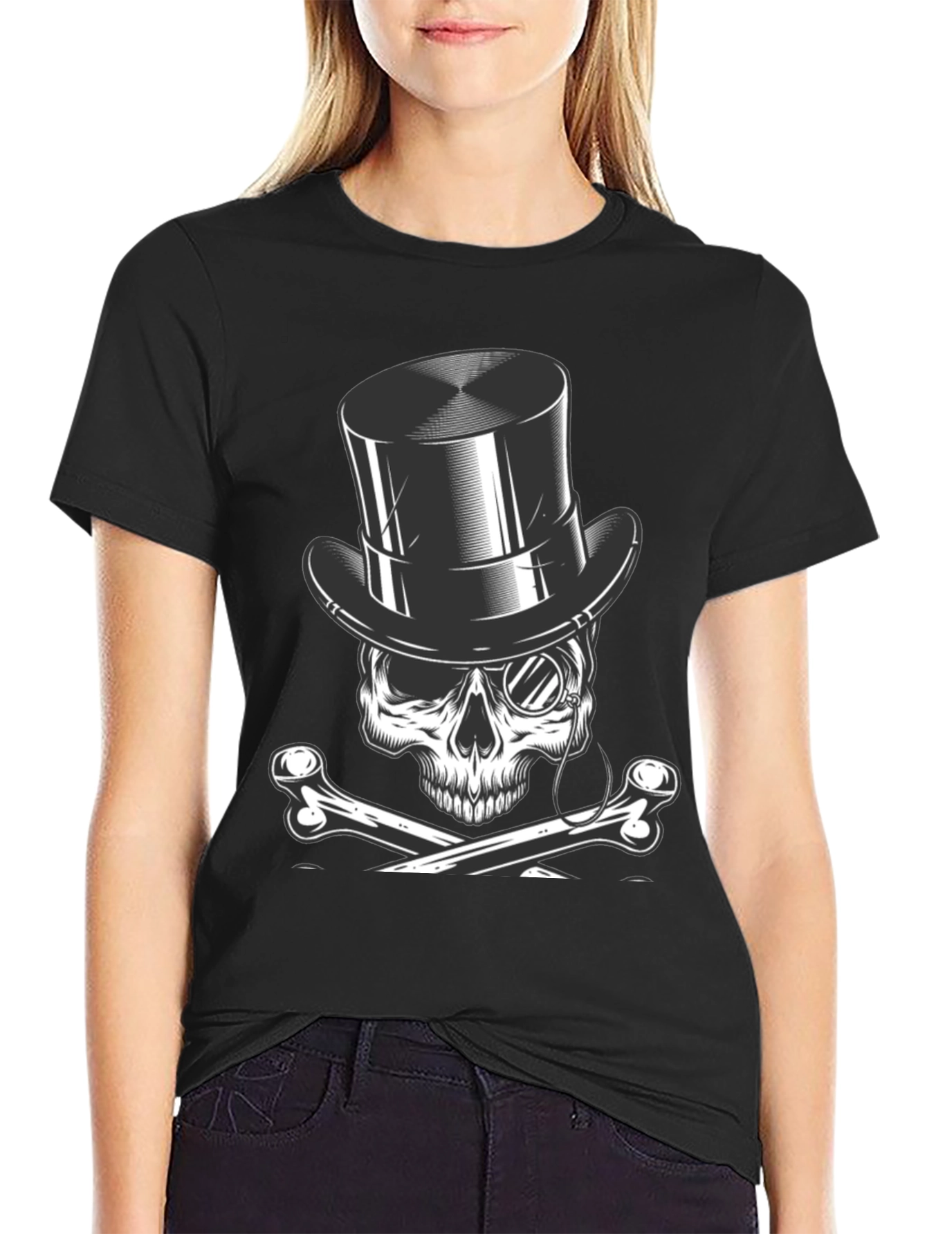 Skull & Bones Top Hat T-Shirt - Classic Style