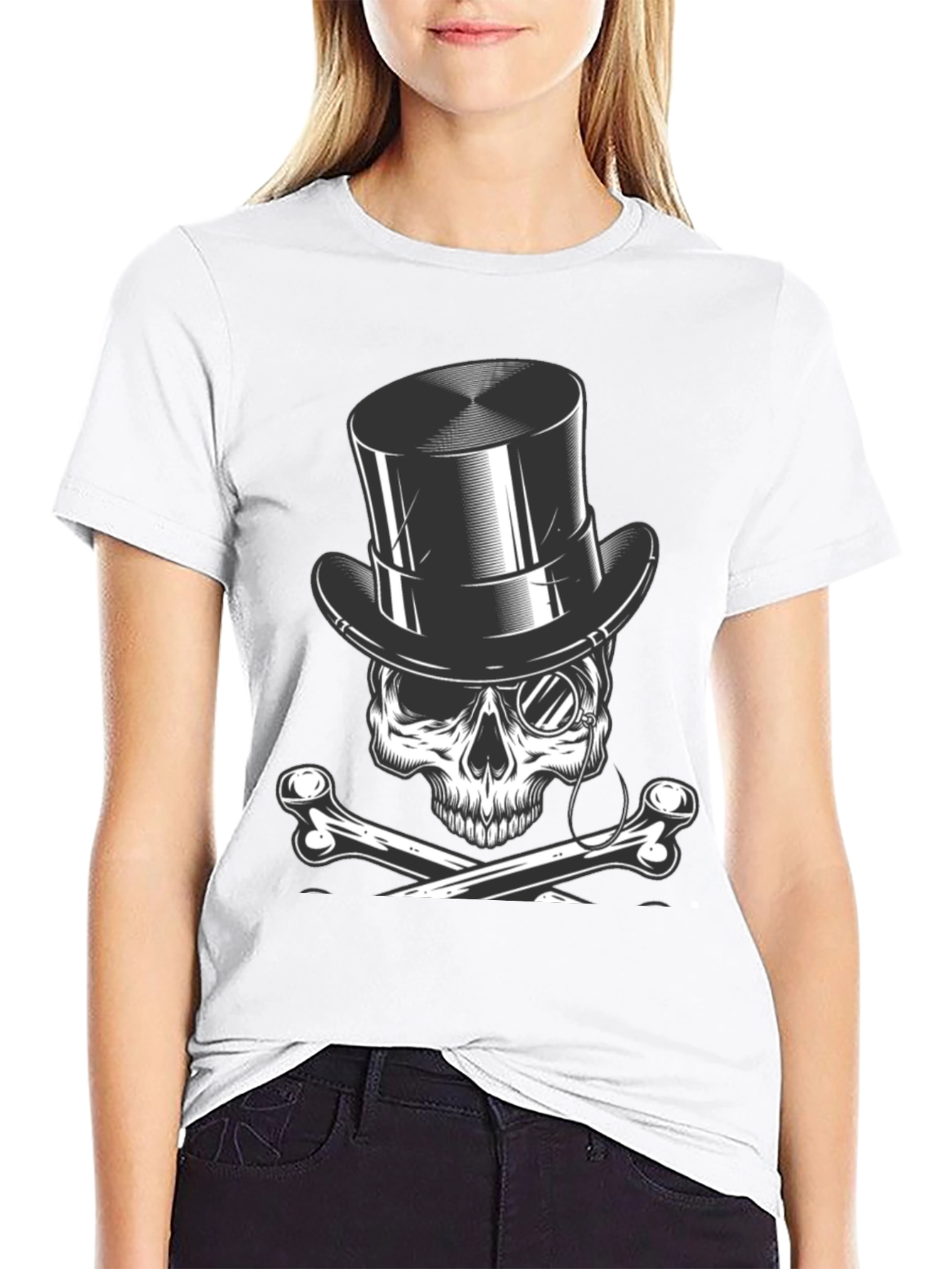 Skull & Bones Top Hat T-Shirt - Classic Style