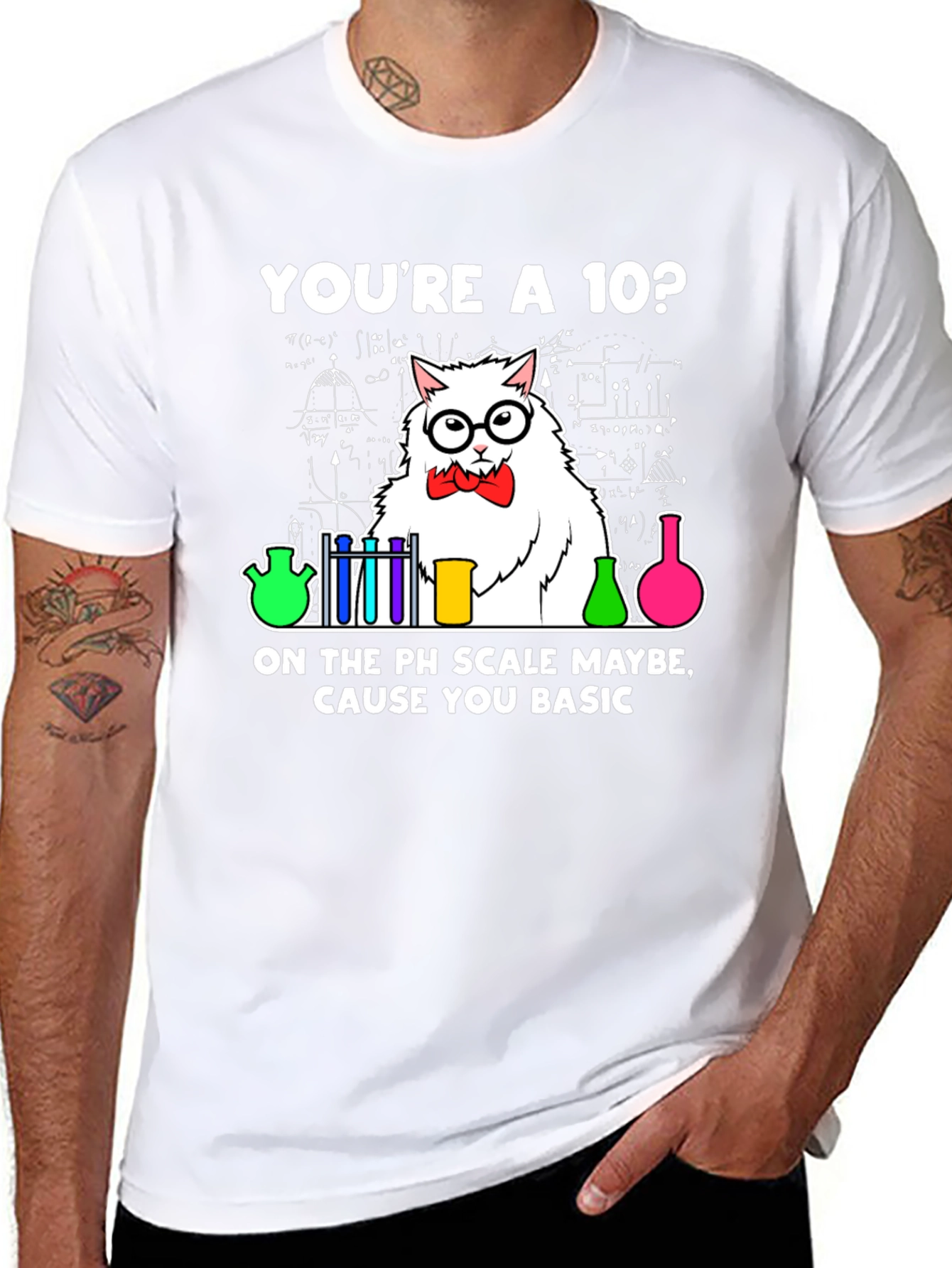 Youre A 10? PH Scale Science Cat Graphic T-Shirt