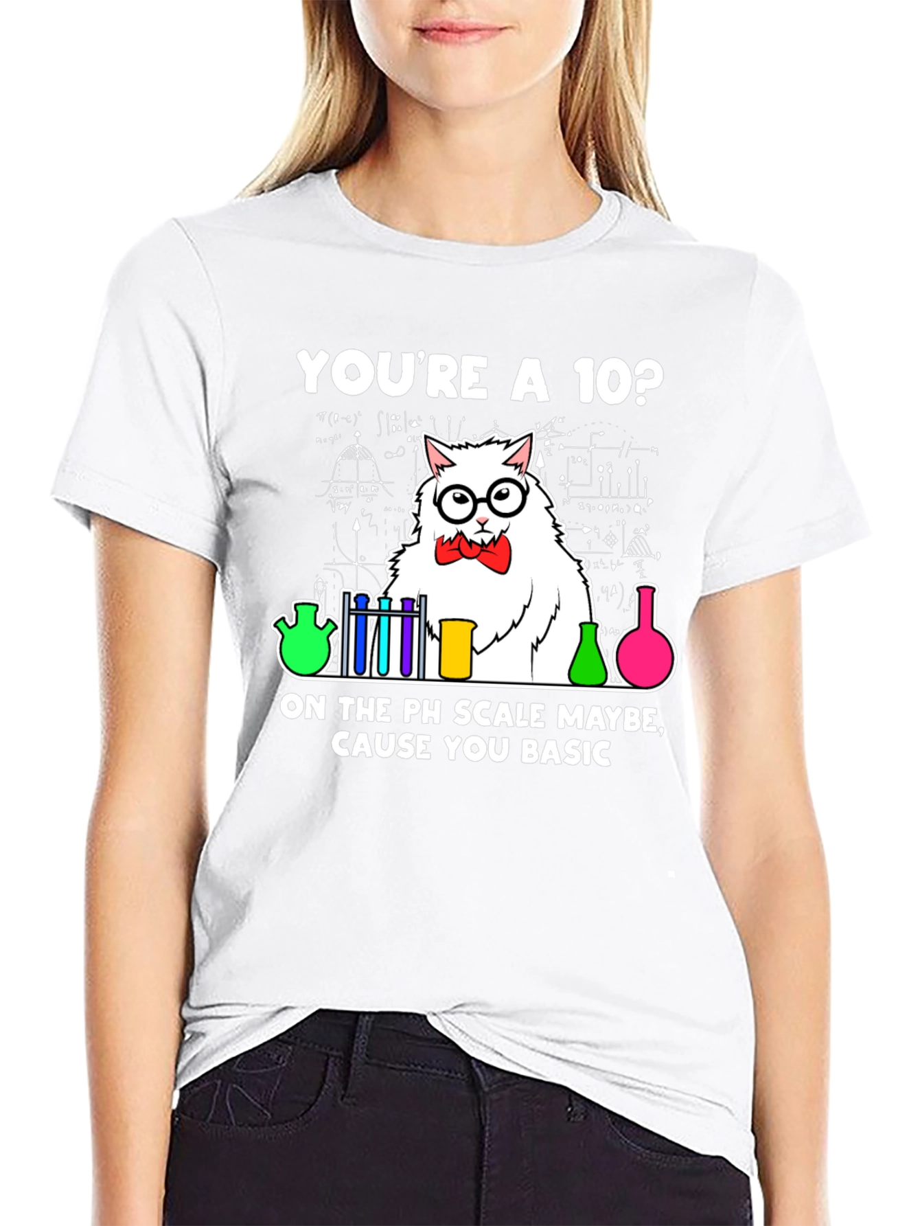 Youre A 10? PH Scale Science Cat Graphic T-Shirt