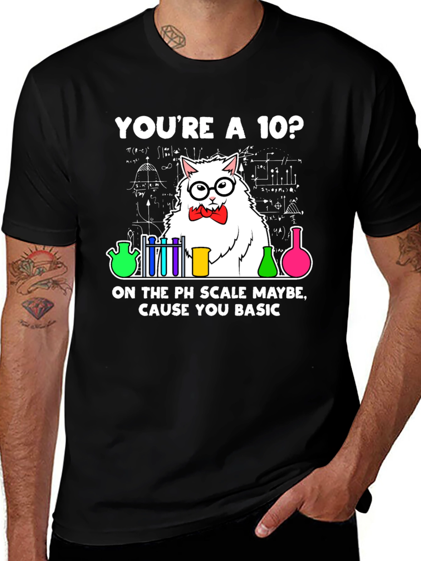 Youre A 10? PH Scale Science Cat Graphic T-Shirt