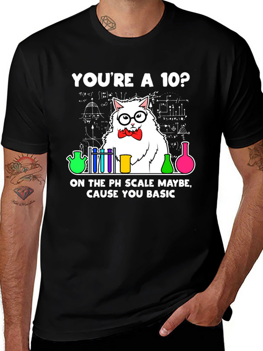 Youre A 10? PH Scale Science Cat Graphic T-Shirt