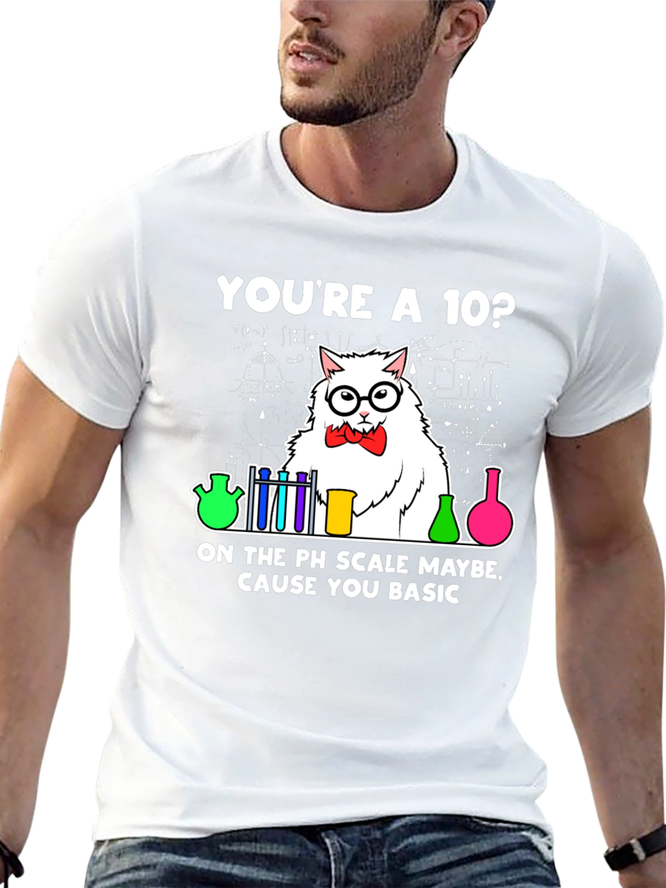Youre A 10? PH Scale Science Cat Graphic T-Shirt