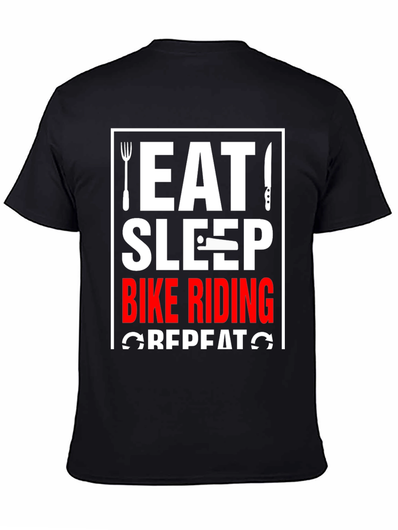 Eat Sleep Bike Riding Repeat Black T-Shirt