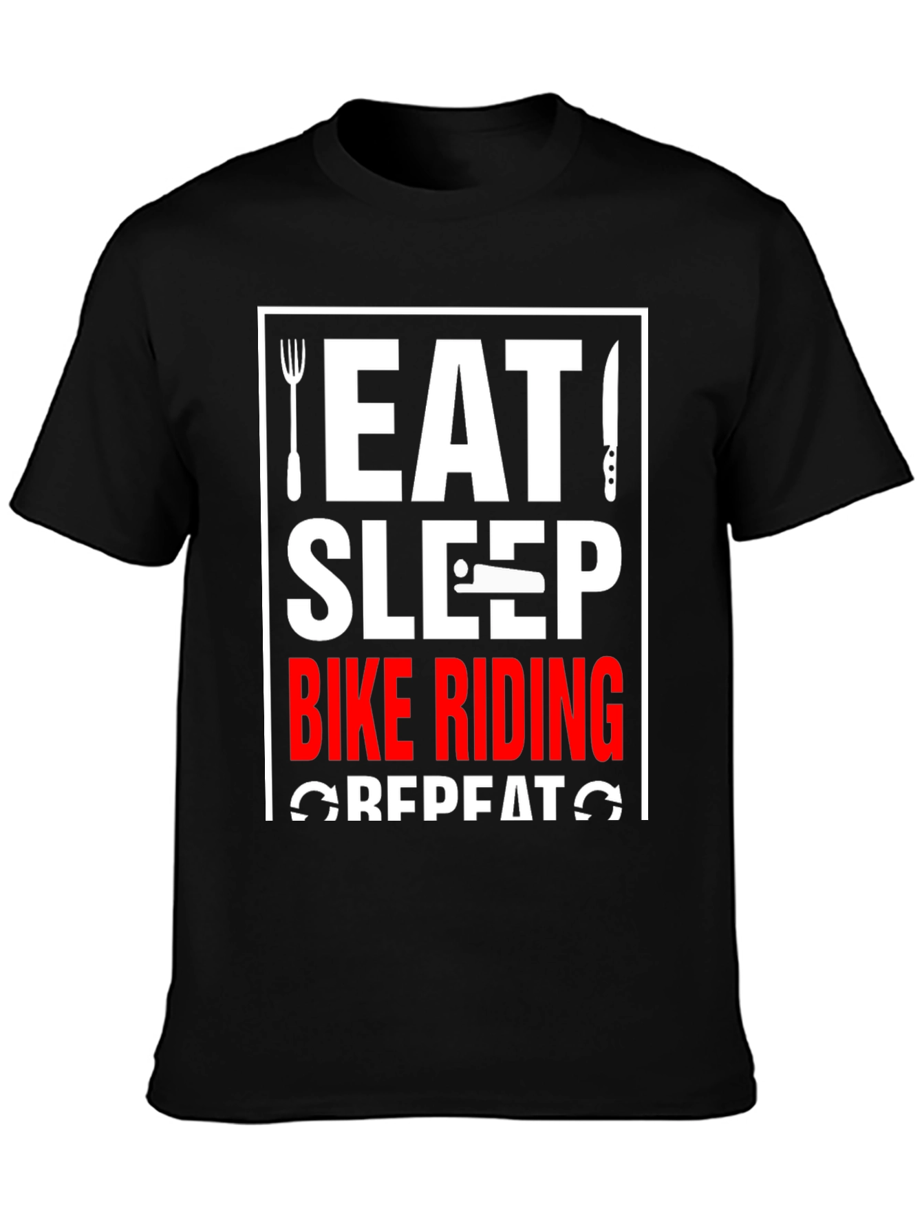 Eat Sleep Bike Riding Repeat Black T-Shirt