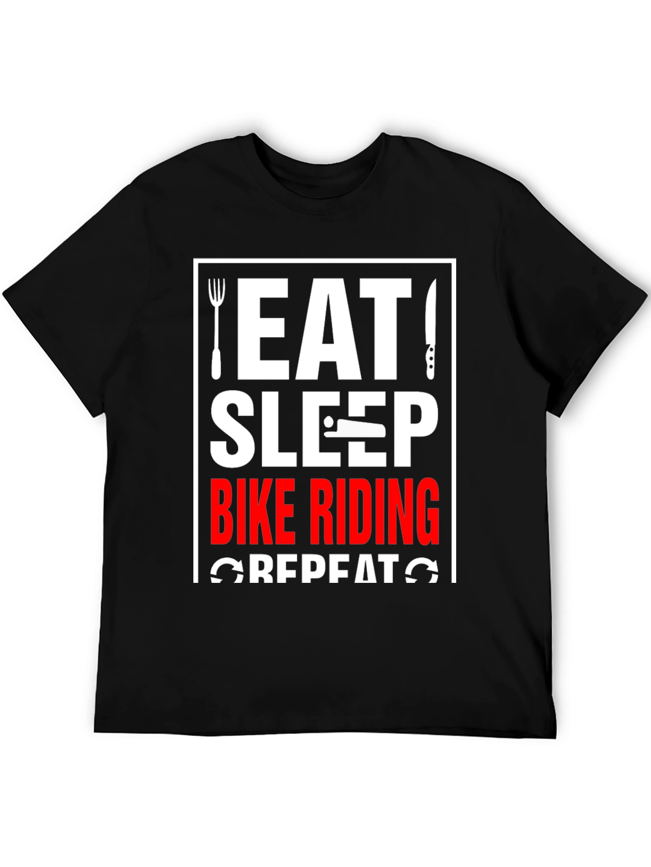 Eat Sleep Bike Riding Repeat Black T-Shirt