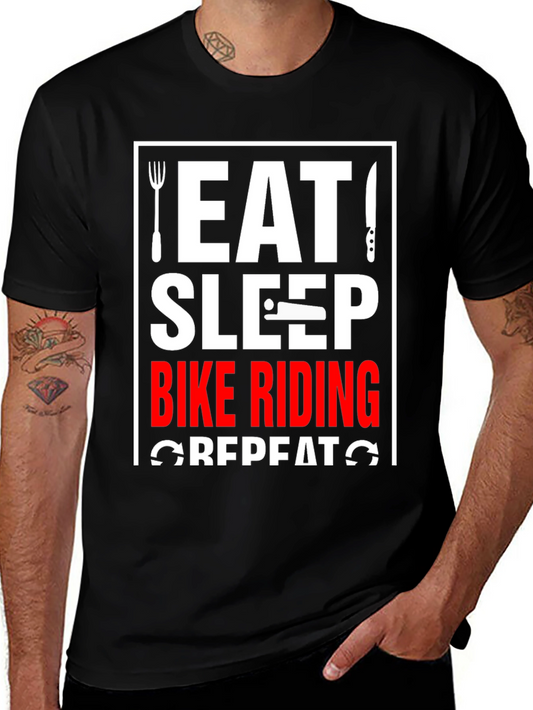 Eat Sleep Bike Riding Repeat Black T-Shirt
