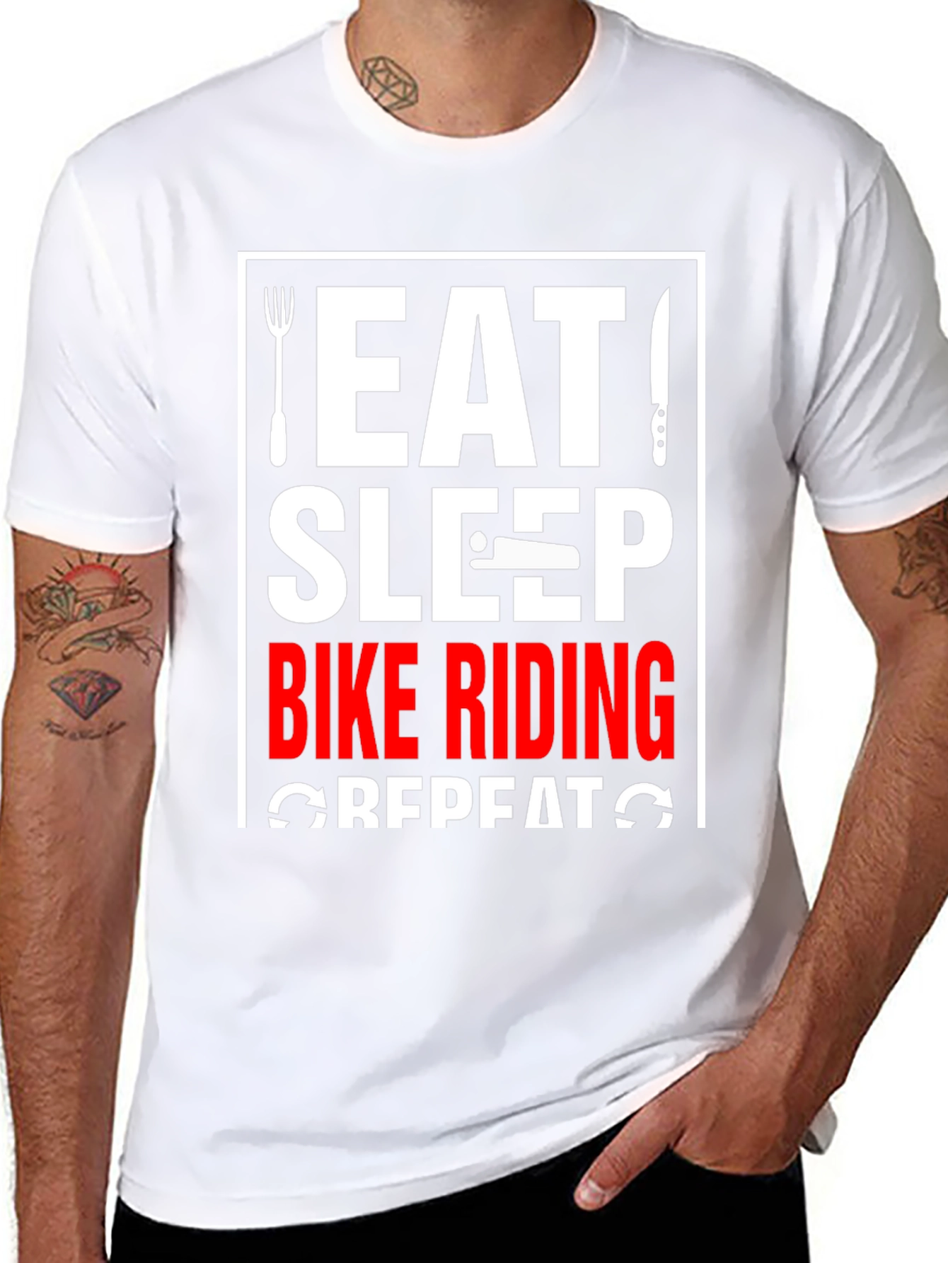 Eat Sleep Bike Riding Repeat Black T-Shirt