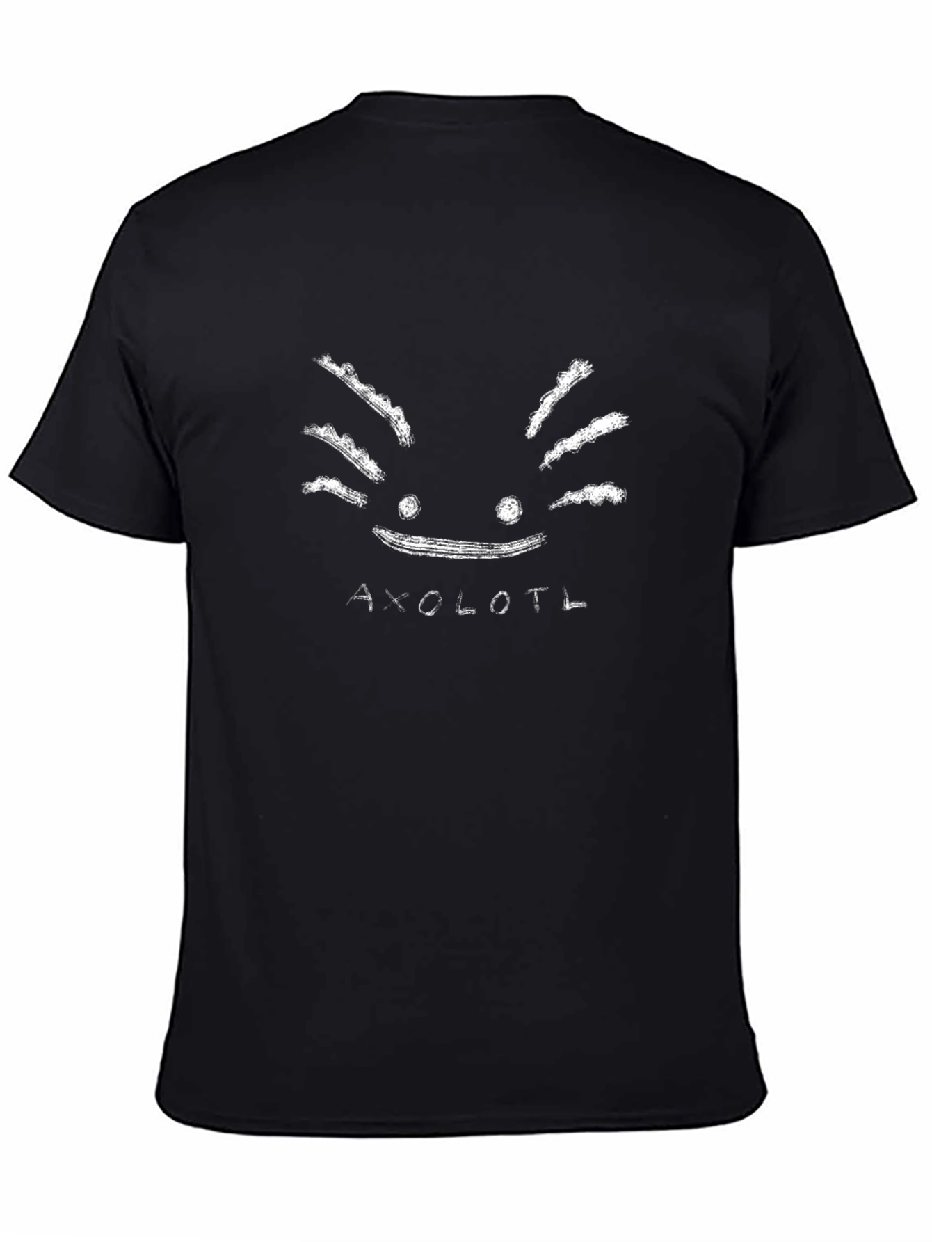 Axolotl Sketch Black T-Shirt - Cute Amphibian Tee