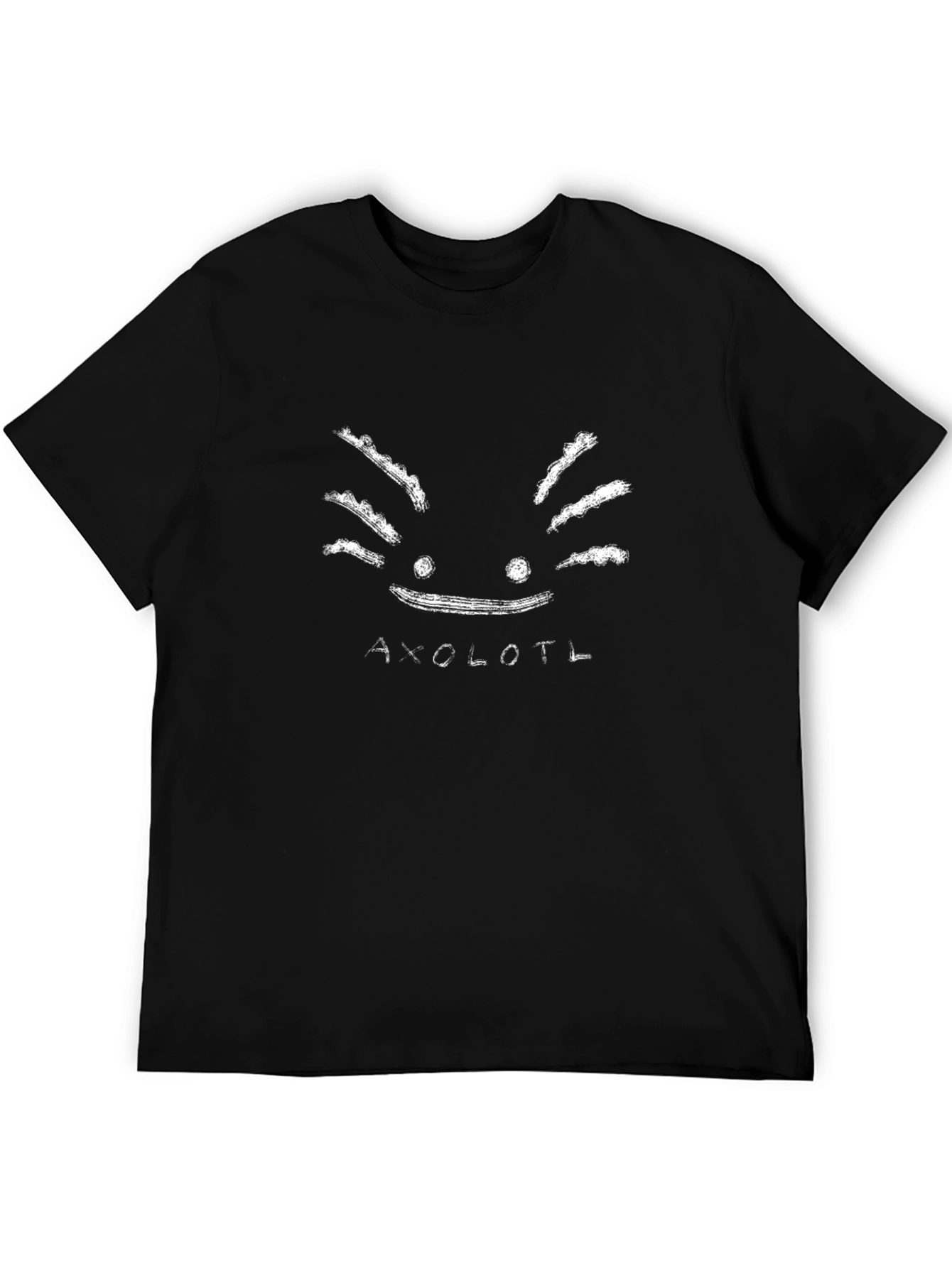 Axolotl Sketch Black T-Shirt - Cute Amphibian Tee