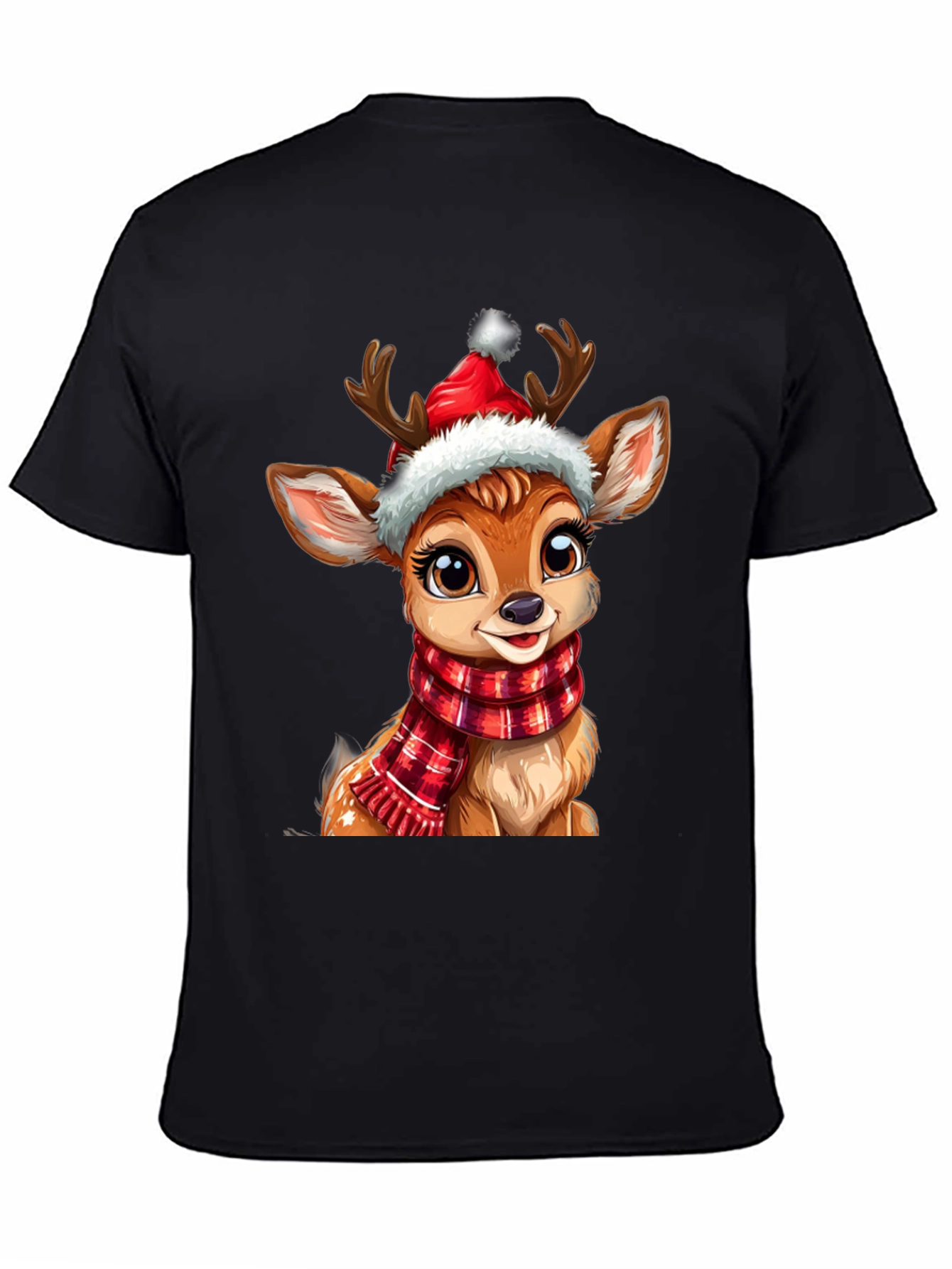 Festive Reindeer Graphic Tee - Holiday Cheer