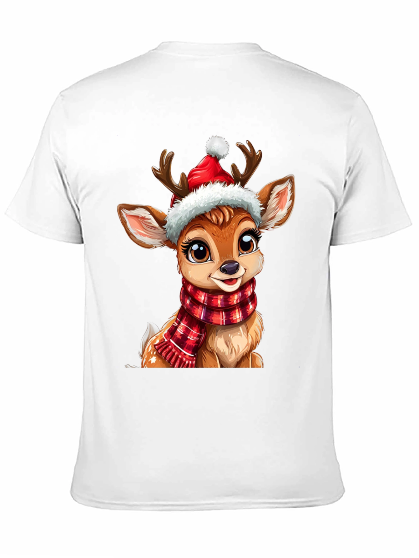 Festive Reindeer Graphic Tee - Holiday Cheer