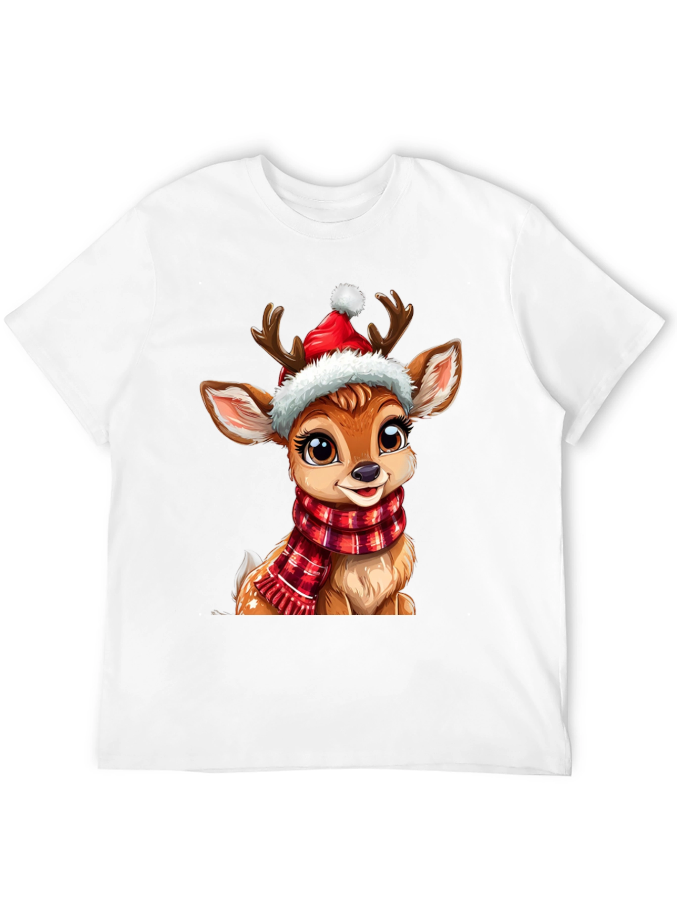 Festive Reindeer Graphic Tee - Holiday Cheer