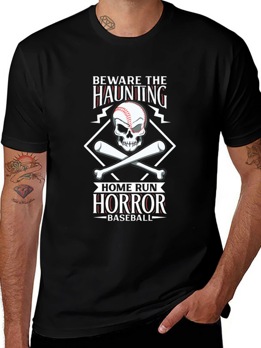 Baseball Skull Graphic Tee - Home Run Horror