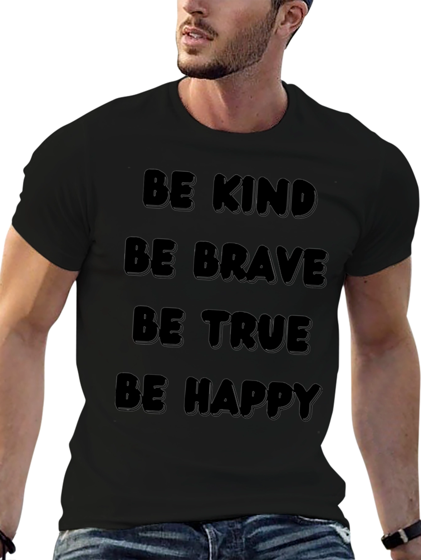 Kind Brave True Happy Graphic T-Shirt