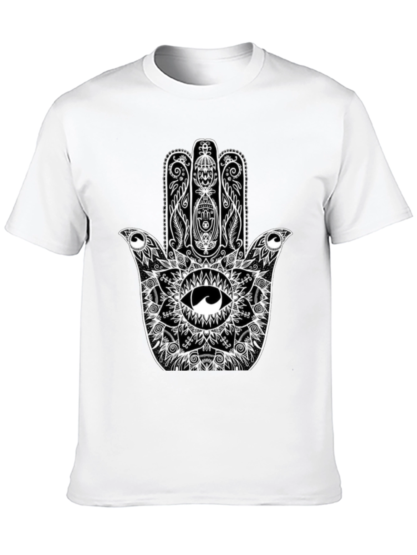 Hamsa Hand Graphic Black T-Shirt