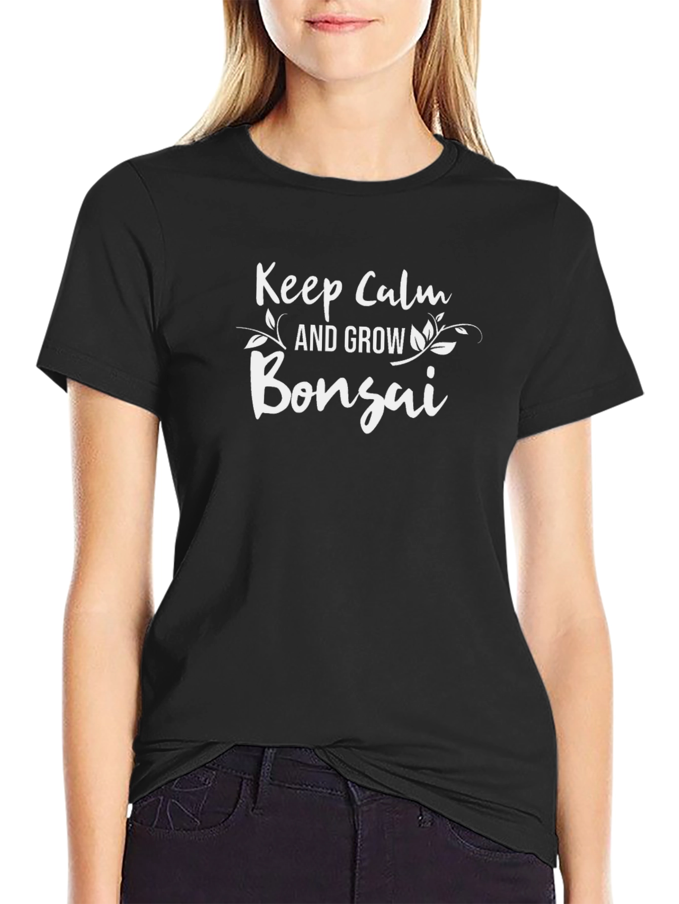 Keep Calm and Grow Bonsai Black T-Shirt
