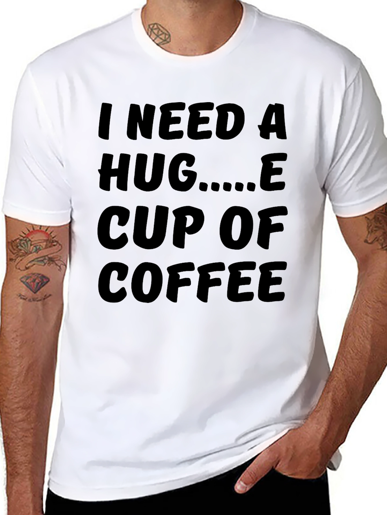 I Need A Hug And Coffee Graphic T-Shirt