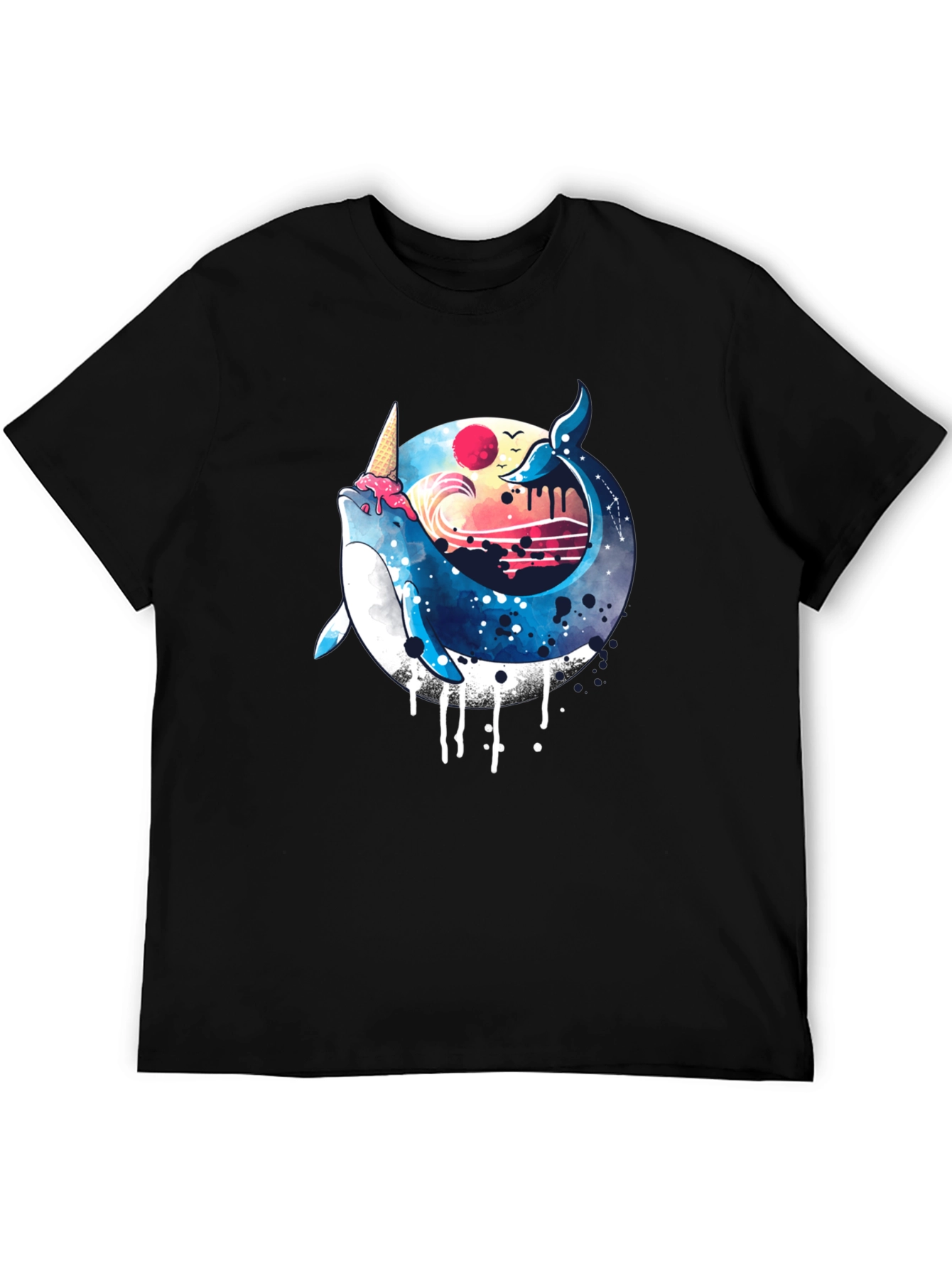 Whimsical Whale Ice Cream T-Shirt