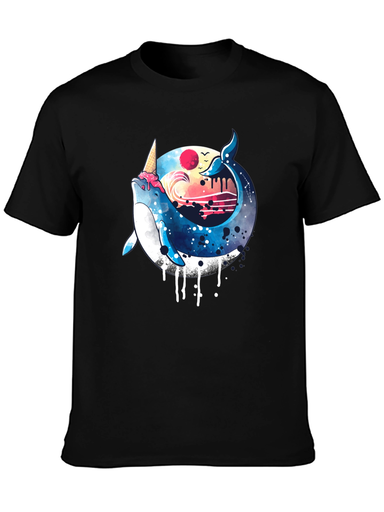 Whimsical Whale Ice Cream T-Shirt