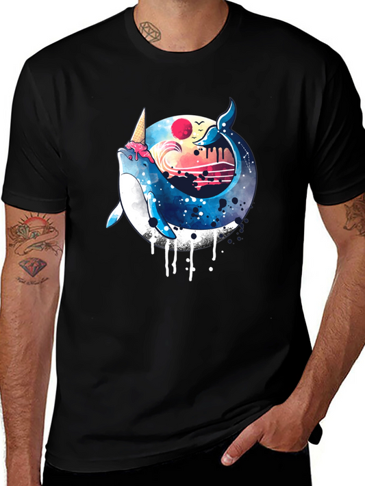 Whimsical Whale Ice Cream T-Shirt