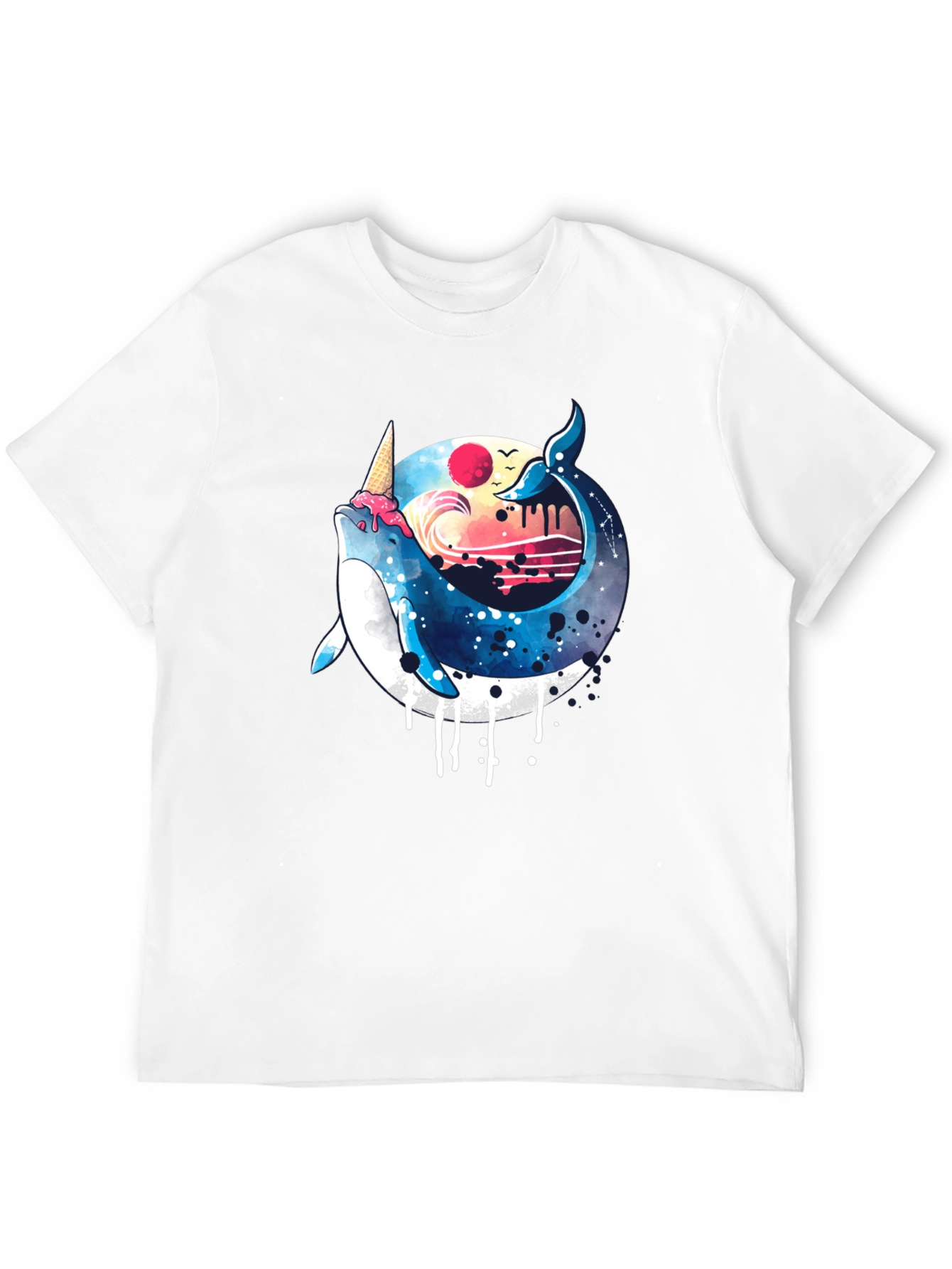 Whimsical Whale Ice Cream T-Shirt