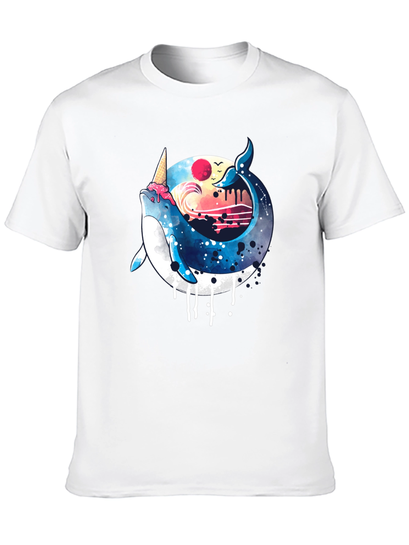 Whimsical Whale Ice Cream T-Shirt