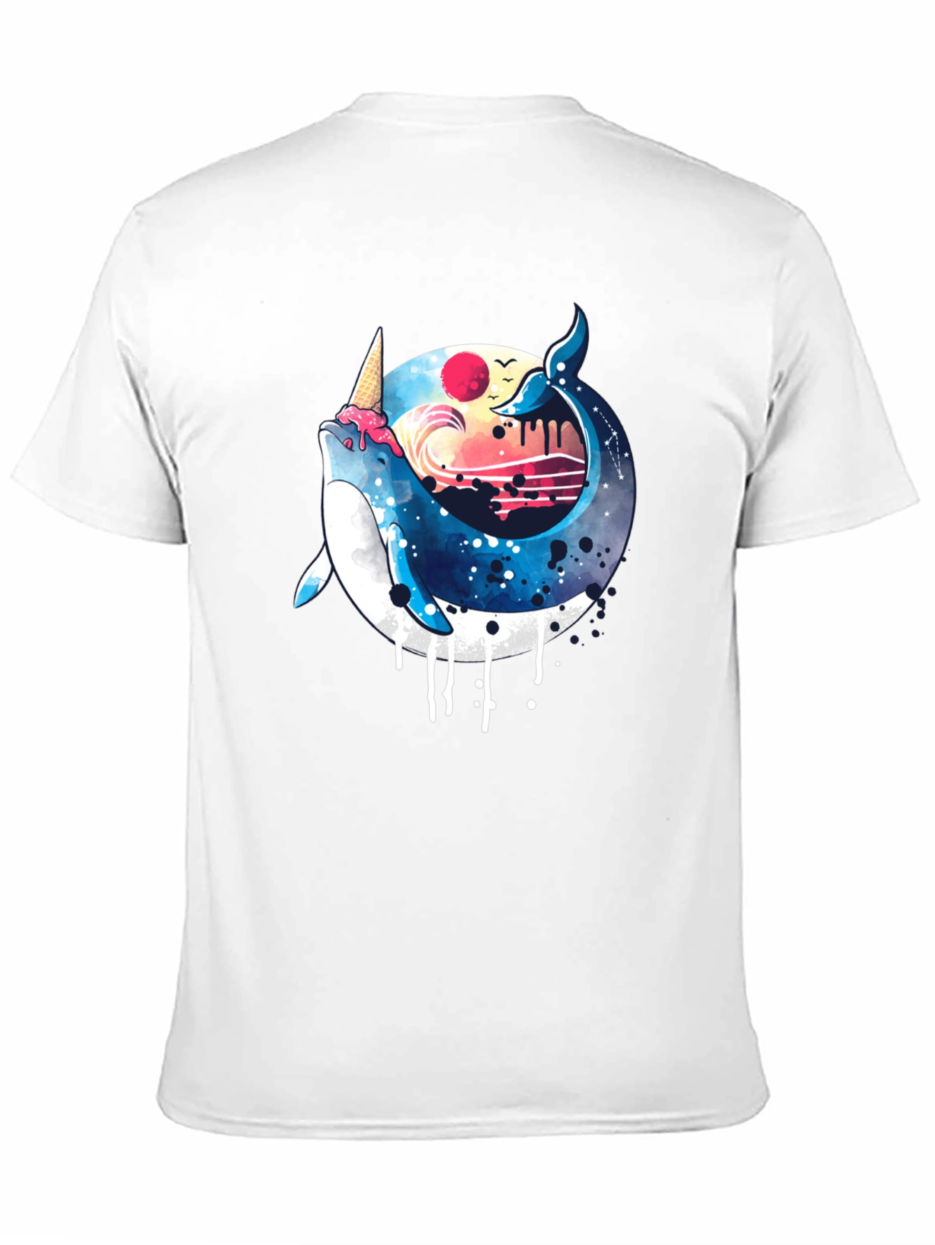 Whimsical Whale Ice Cream T-Shirt