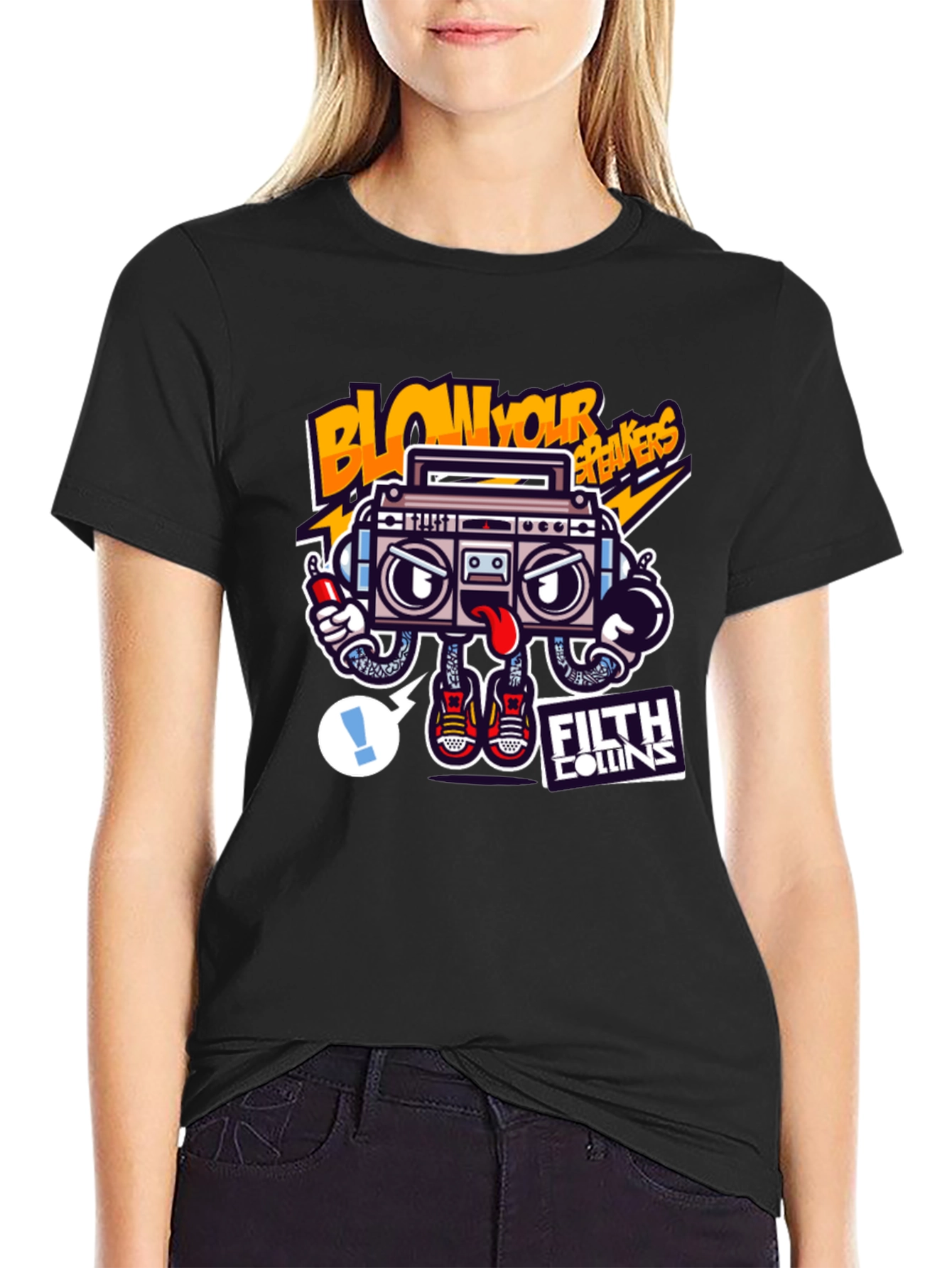 Boombox Graphic Black T-Shirt