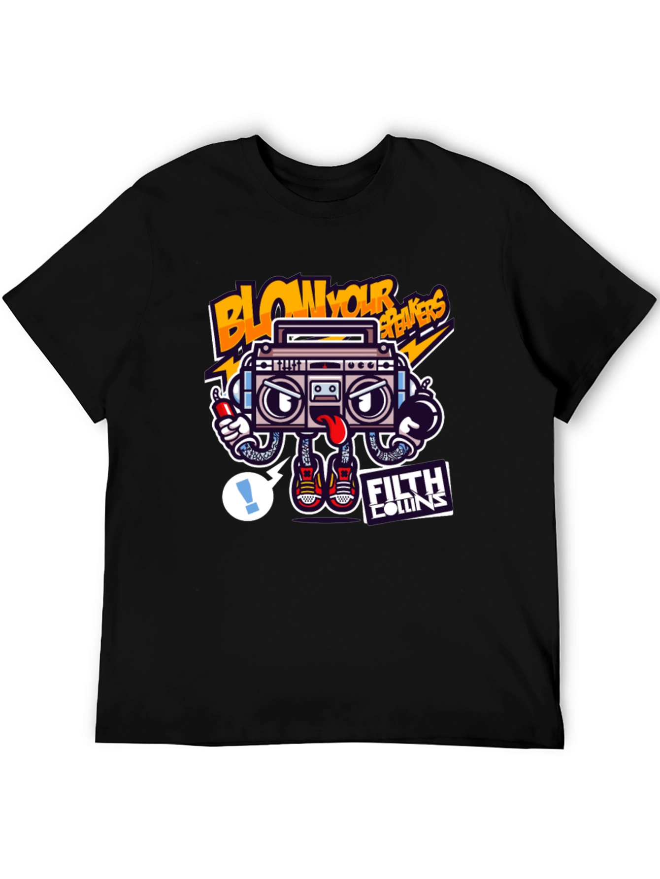 Boombox Graphic Black T-Shirt