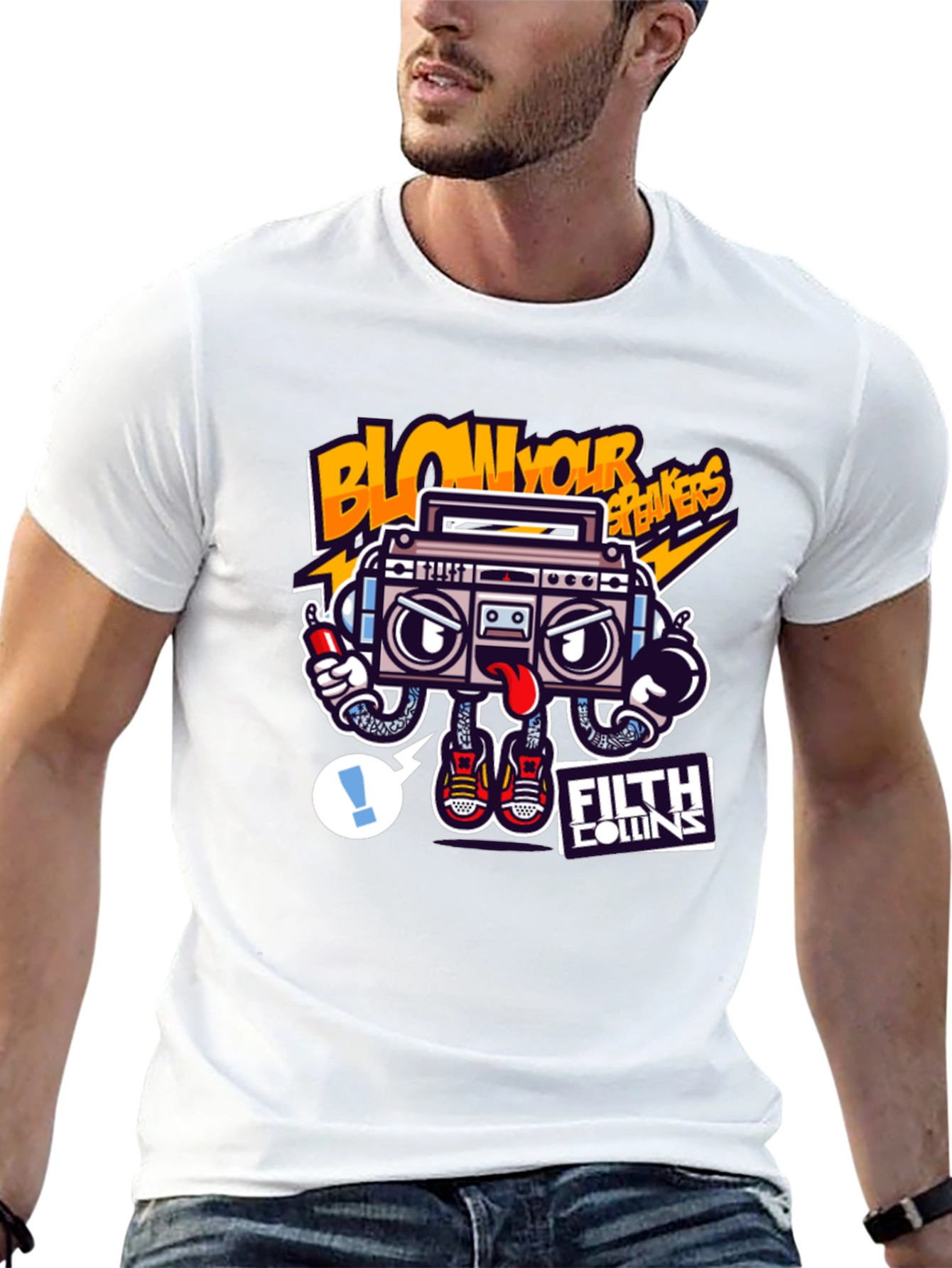 Boombox Graphic Black T-Shirt