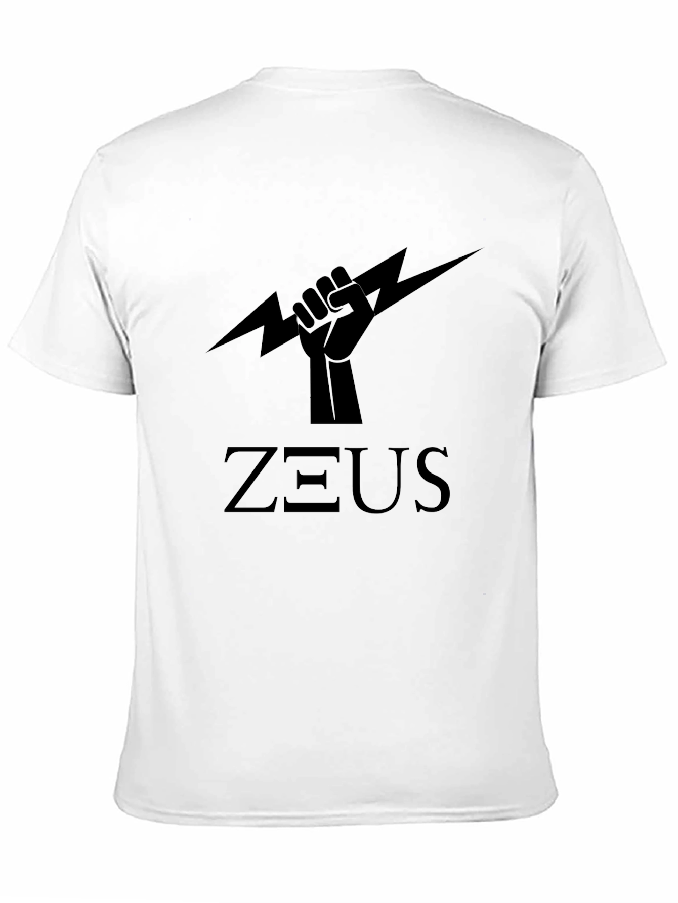 Zeus Power Black T-Shirt - Lightning Bolt Graphic
