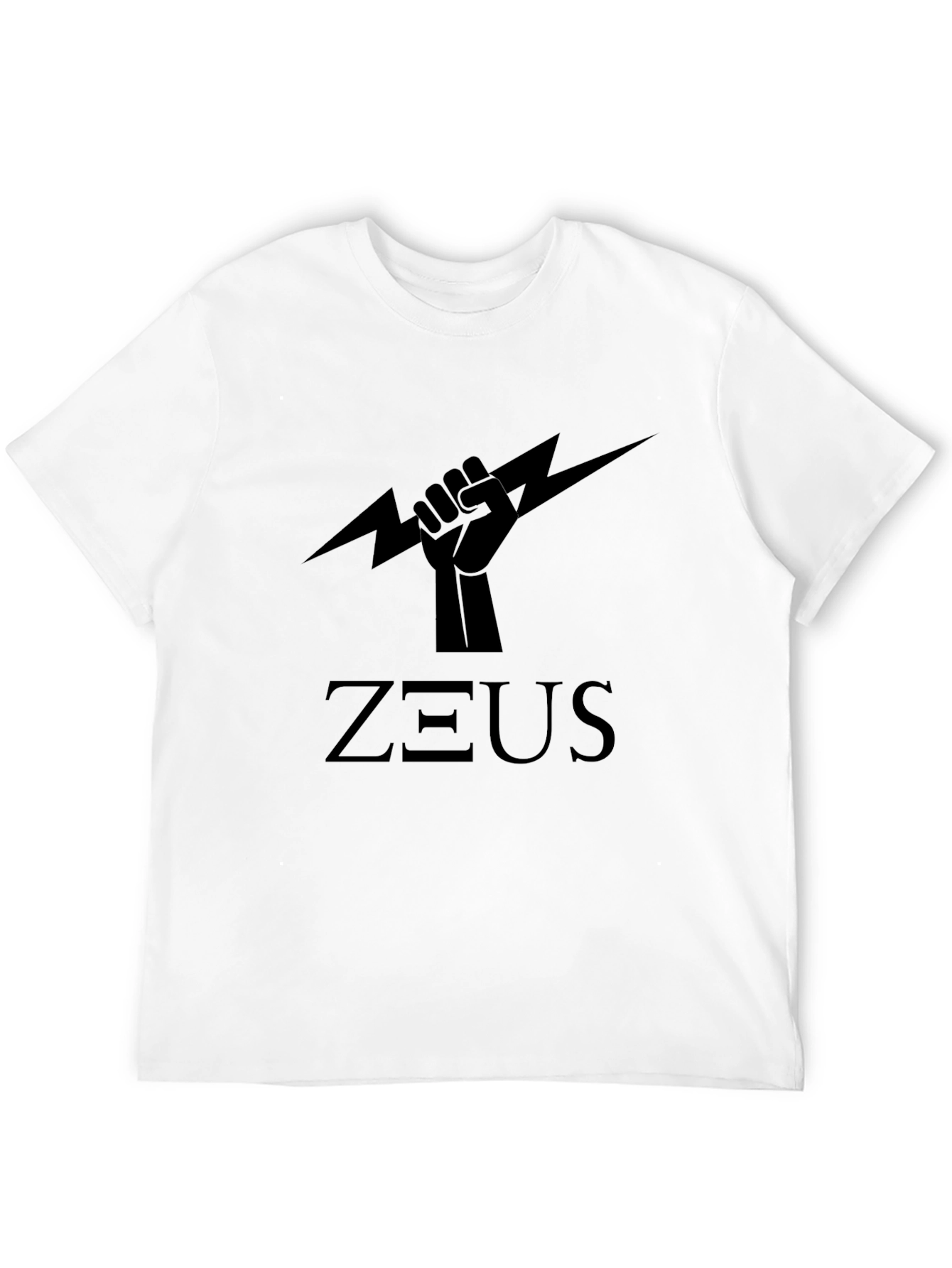 Zeus Power Black T-Shirt - Lightning Bolt Graphic