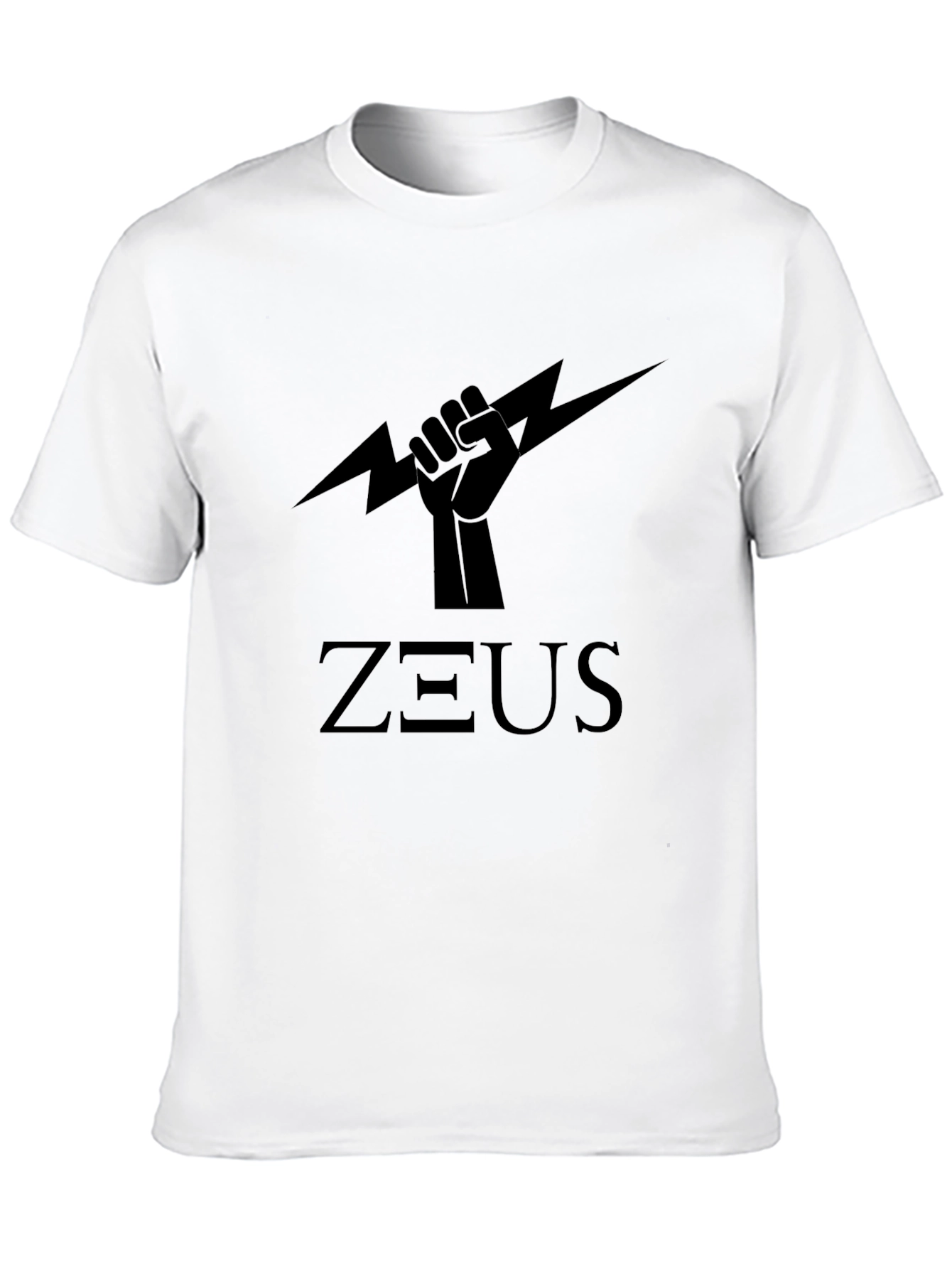 Zeus Power Black T-Shirt - Lightning Bolt Graphic