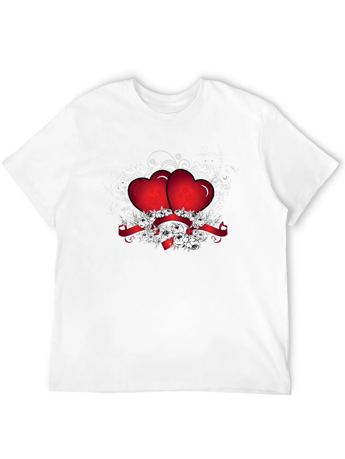 Romantic Heart Graphic Black T-Shirt