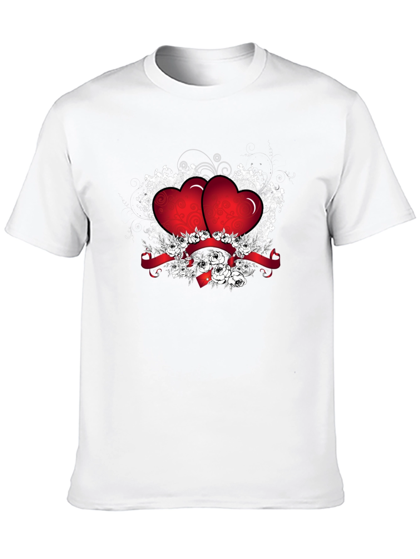 Romantic Heart Graphic Black T-Shirt
