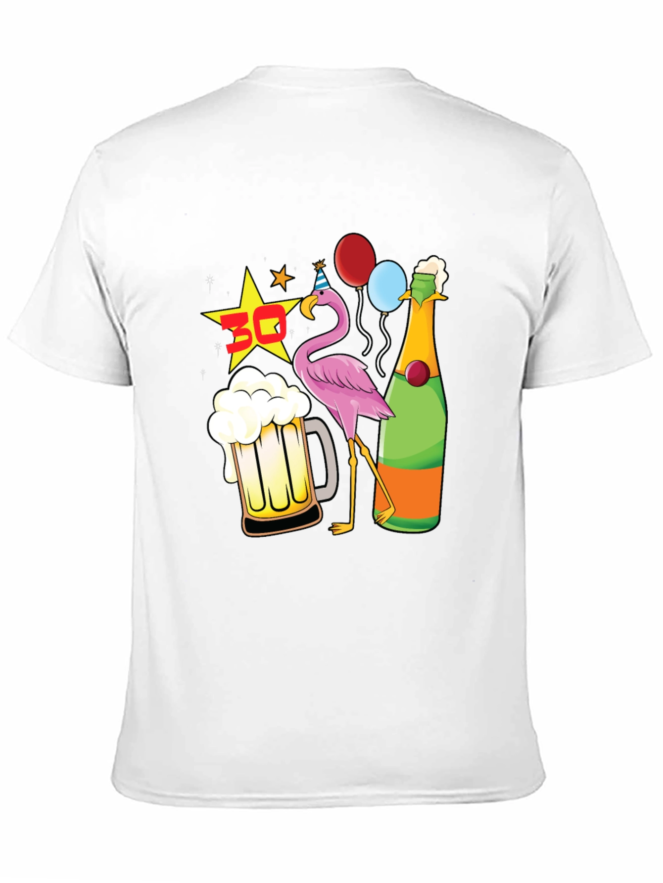 Funny 30th Birthday Flamingo Party Black T-Shirt