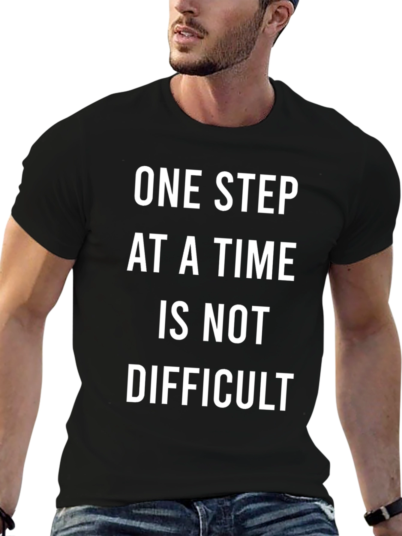 One Step at a Time Black T-Shirt