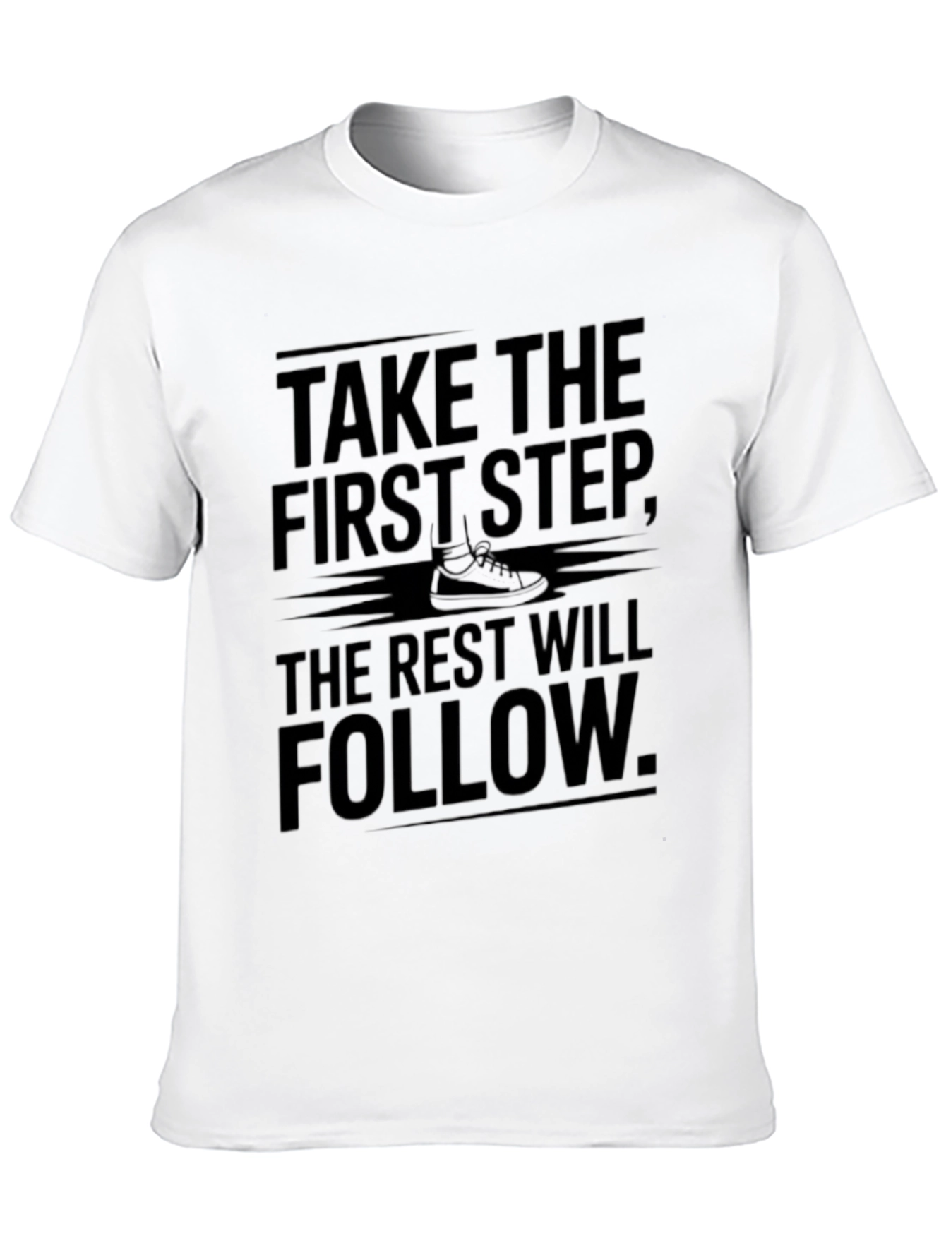 Motivational Black T-Shirt: Take the First Step