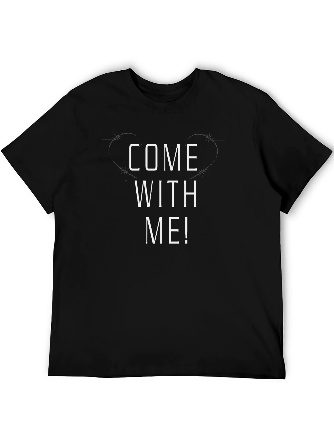 Come With Me! Graphic Tee - Black Cotton T-Shirt