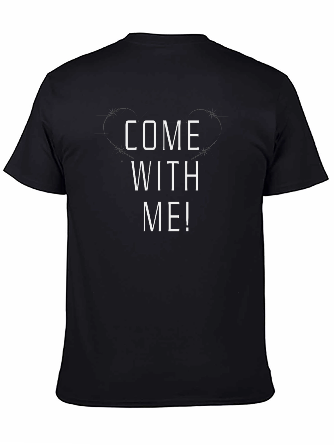 Come With Me! Graphic Tee - Black Cotton T-Shirt