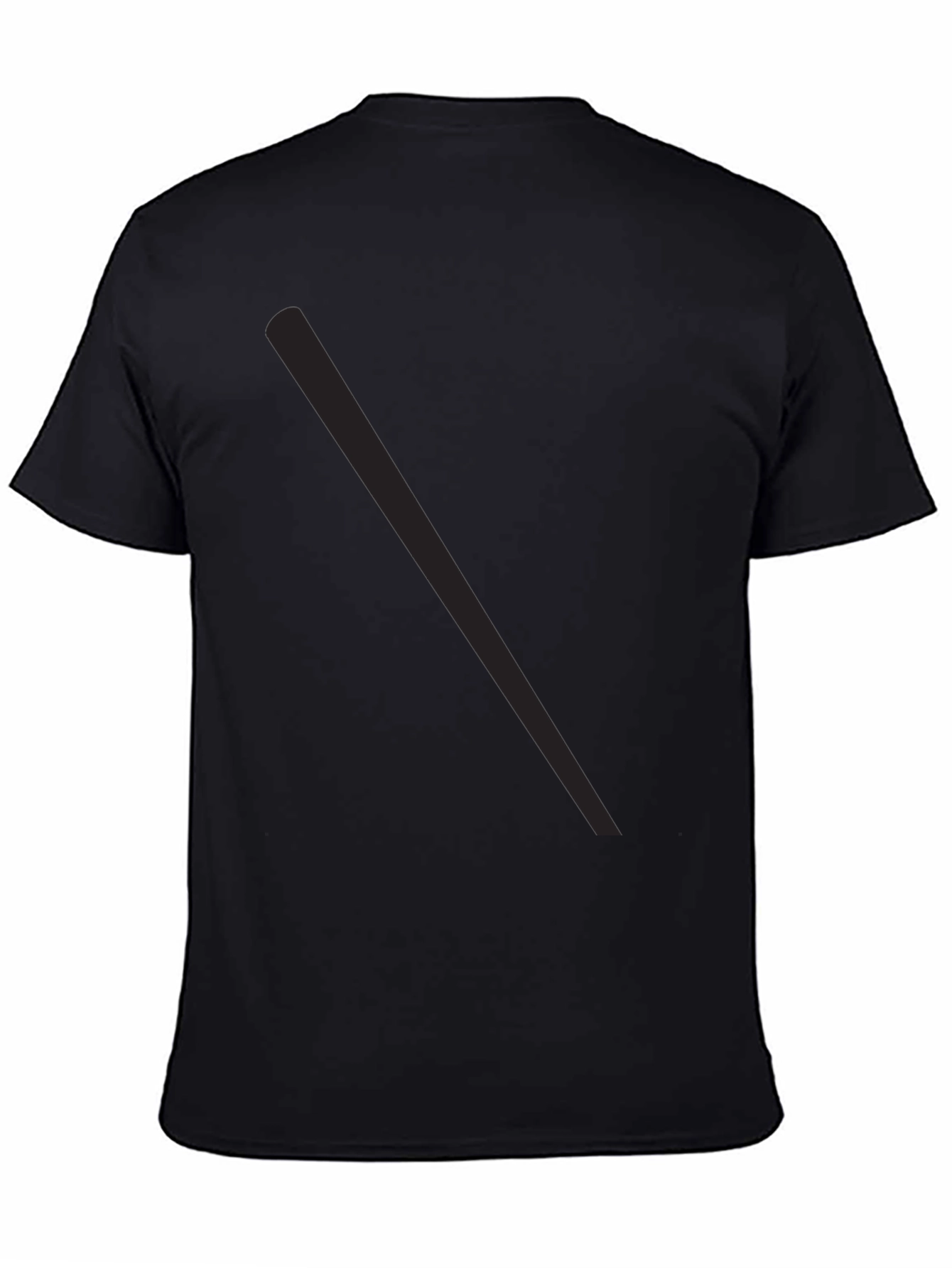 Mens Solid Black Casual T-Shirt