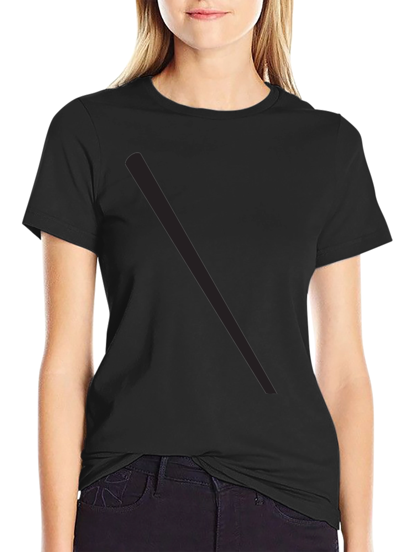Mens Solid Black Casual T-Shirt