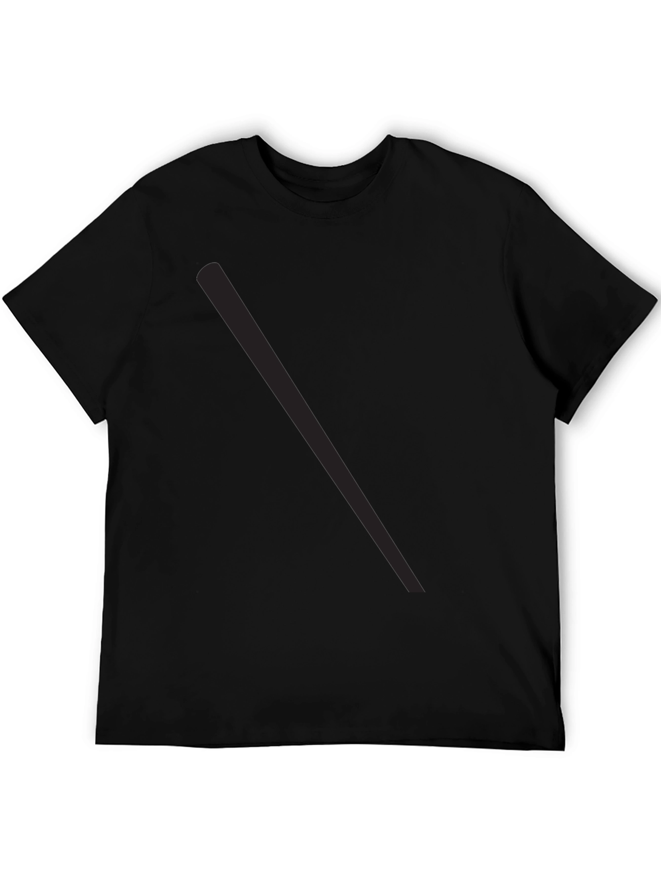 Mens Solid Black Casual T-Shirt