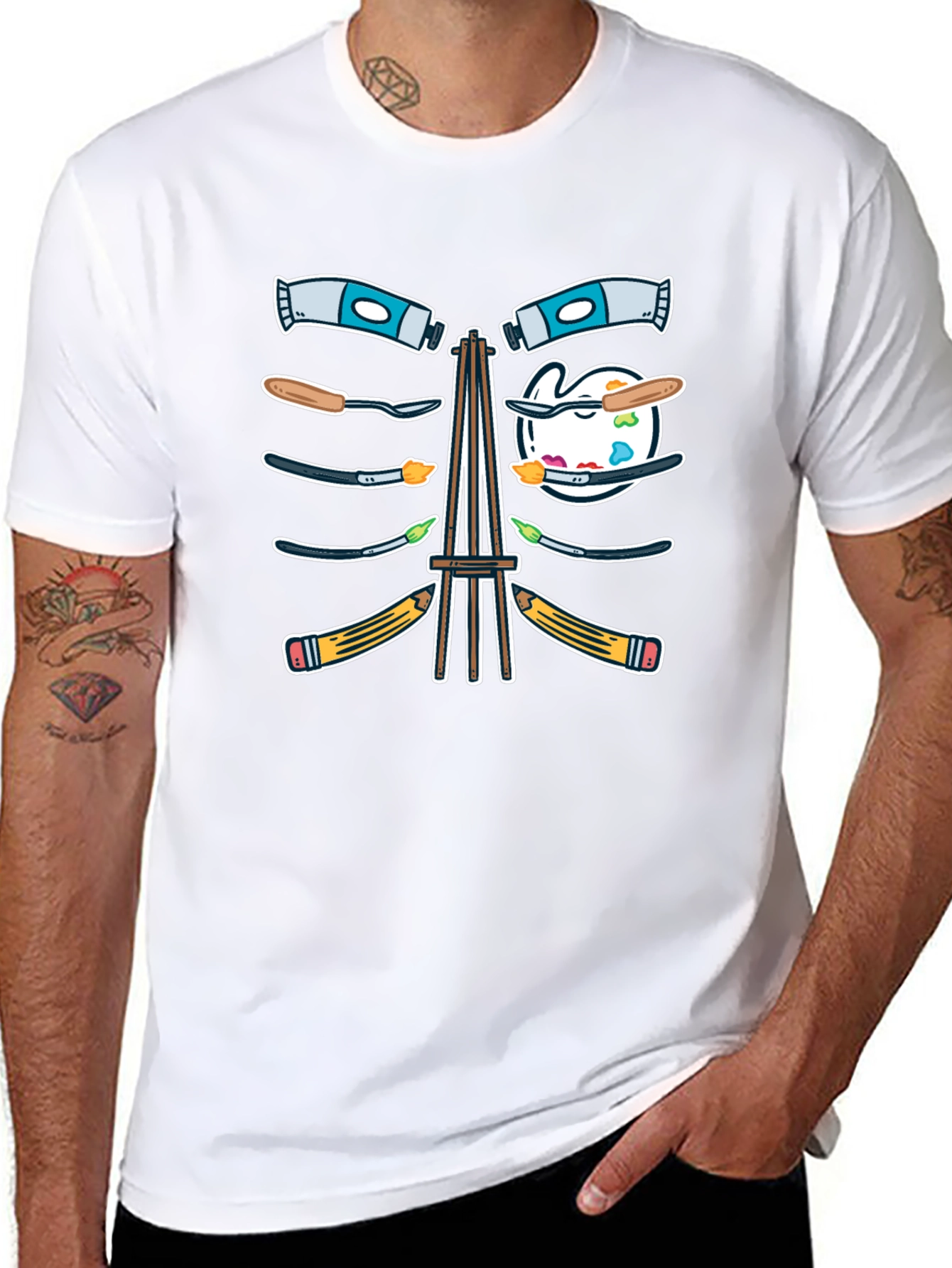 Artist Skeleton Rib Cage T-Shirt