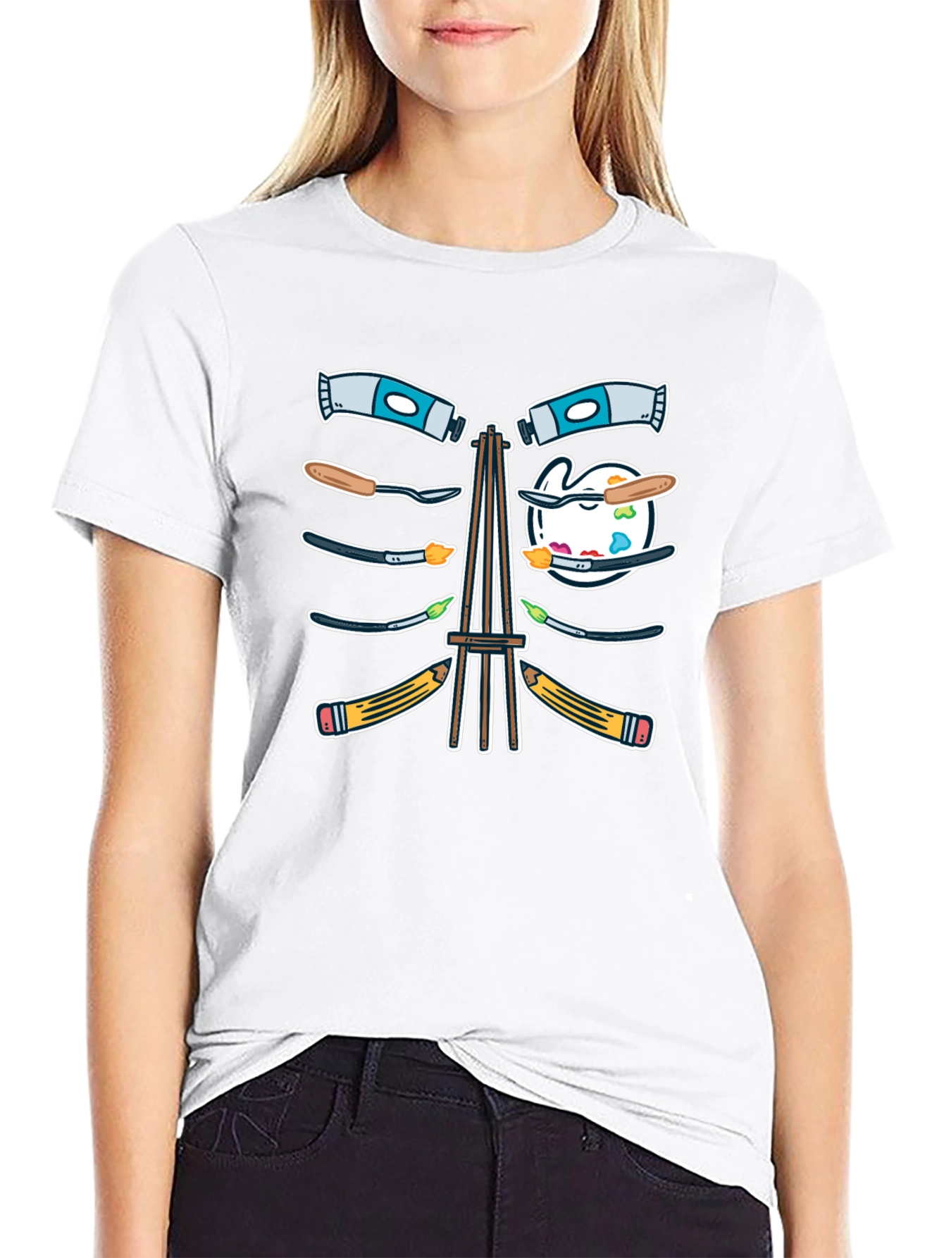 Artist Skeleton Rib Cage T-Shirt