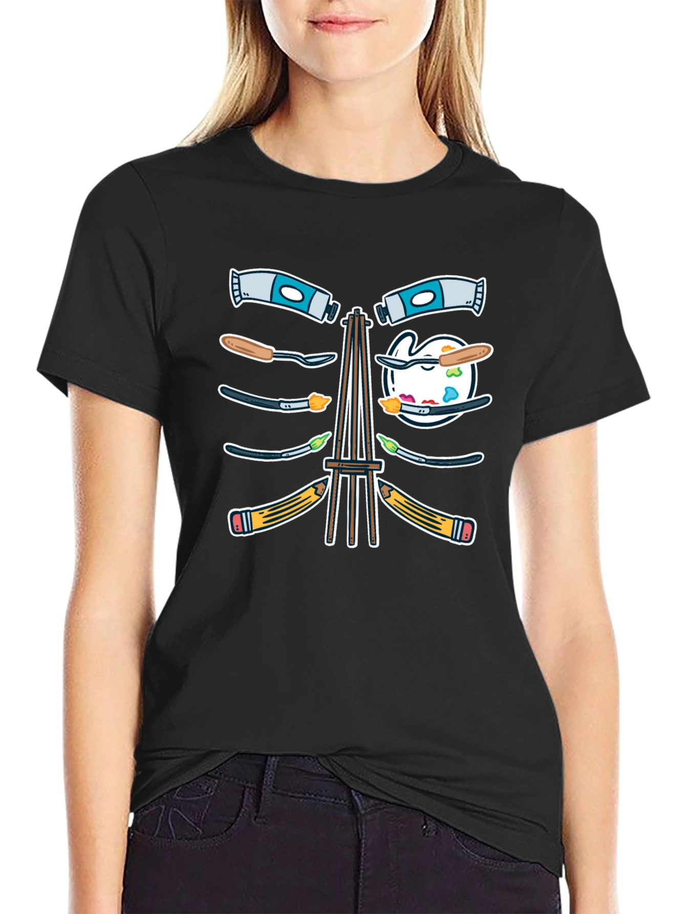 Artist Skeleton Rib Cage T-Shirt